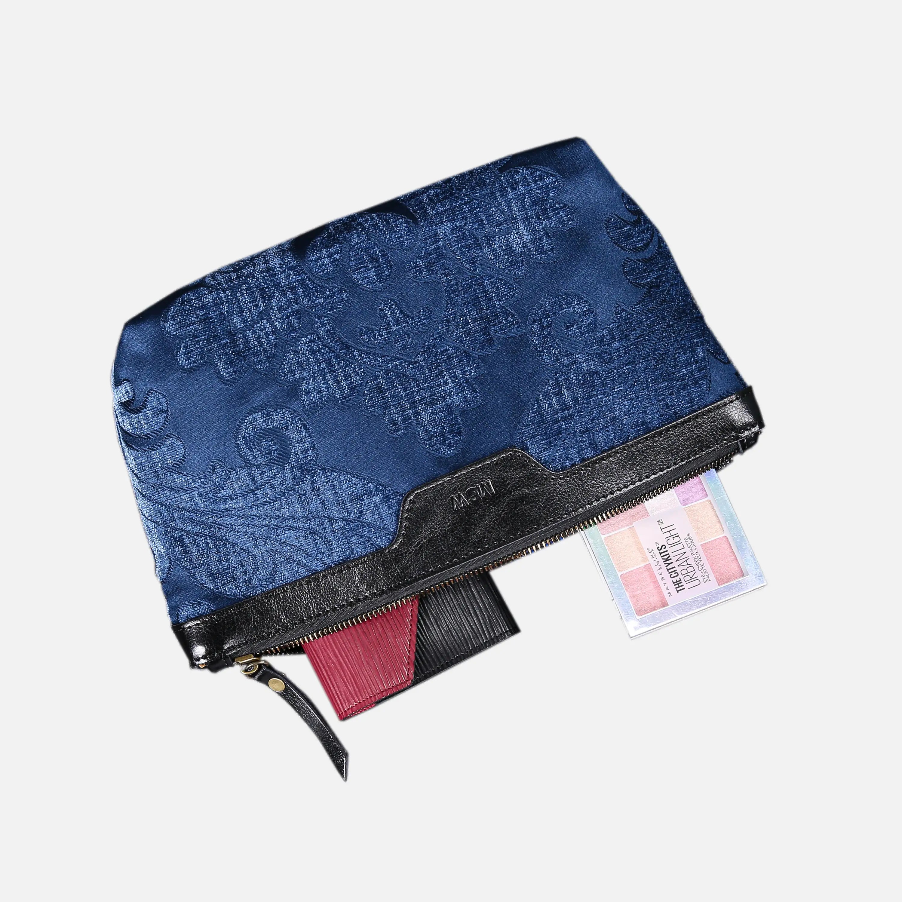 Queen Royal Blue Carpet Makeup Bag carpet bag MCW Handmade of America in use