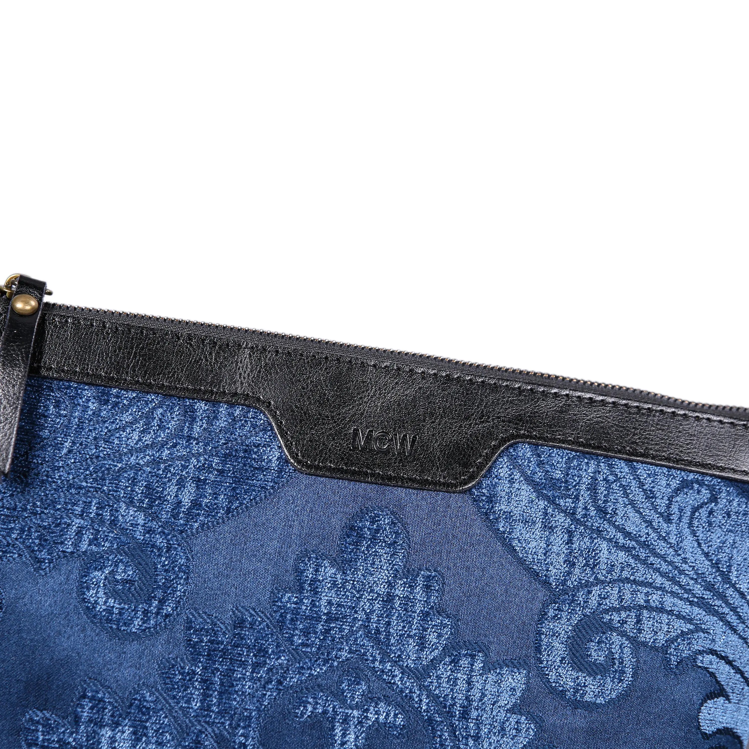 Queen Royal Blue Carpet Makeup Bag carpet bag MCW Handmade of America details