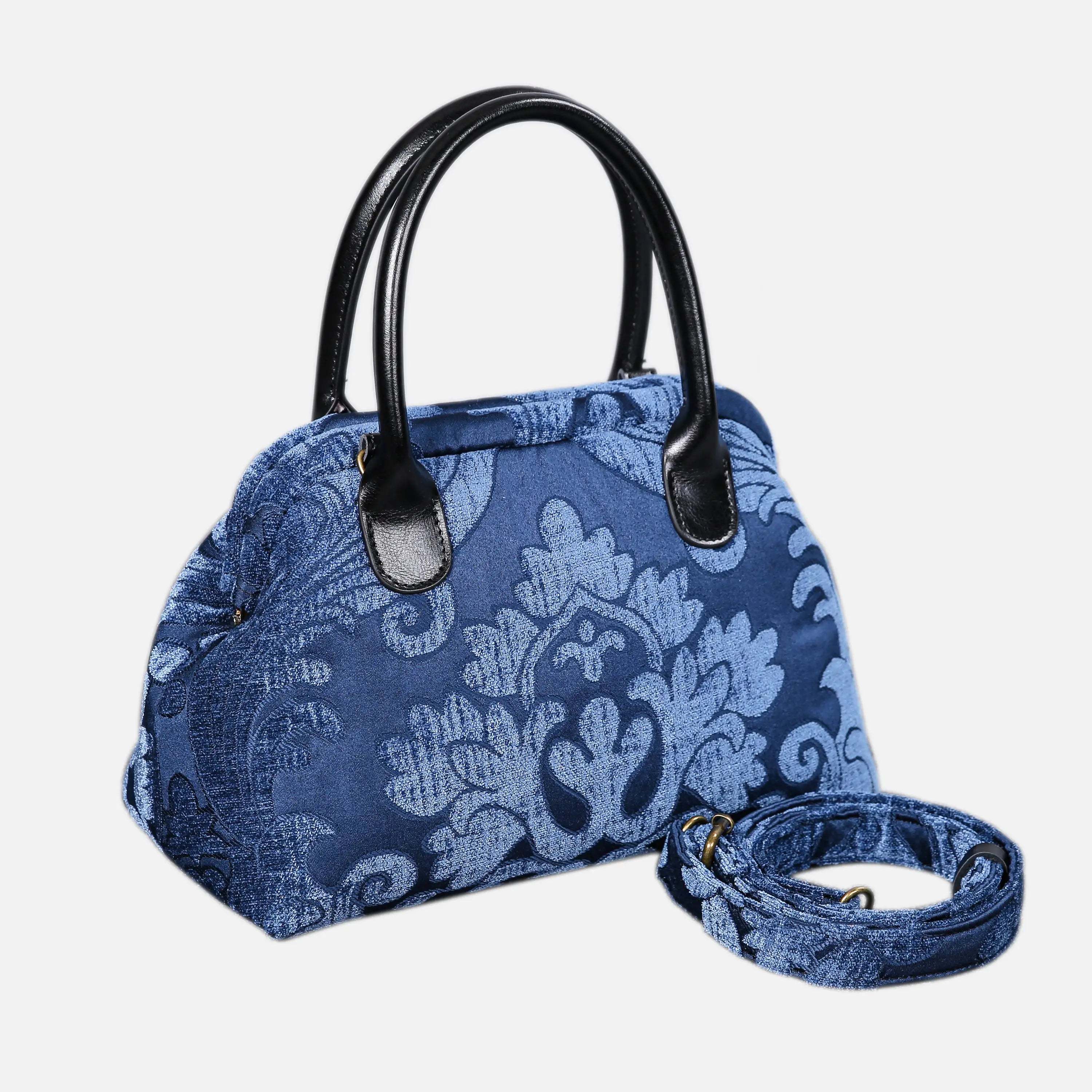 Queen Royal Blue Carpet Satchel carpet bag MCW Handmade of America with strap