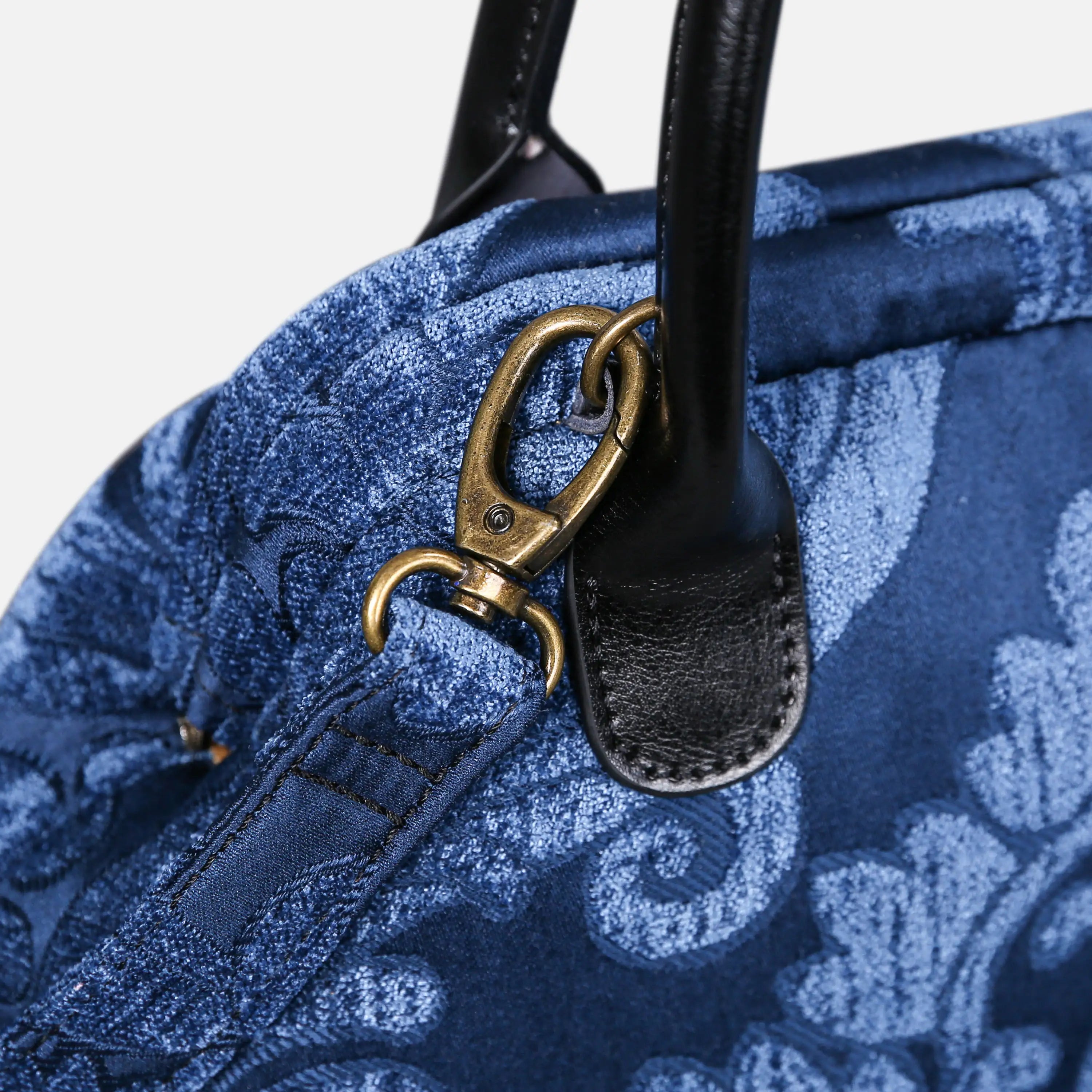 Queen Royal Blue Carpet Satchel carpet bag MCW Handmade of America buckle