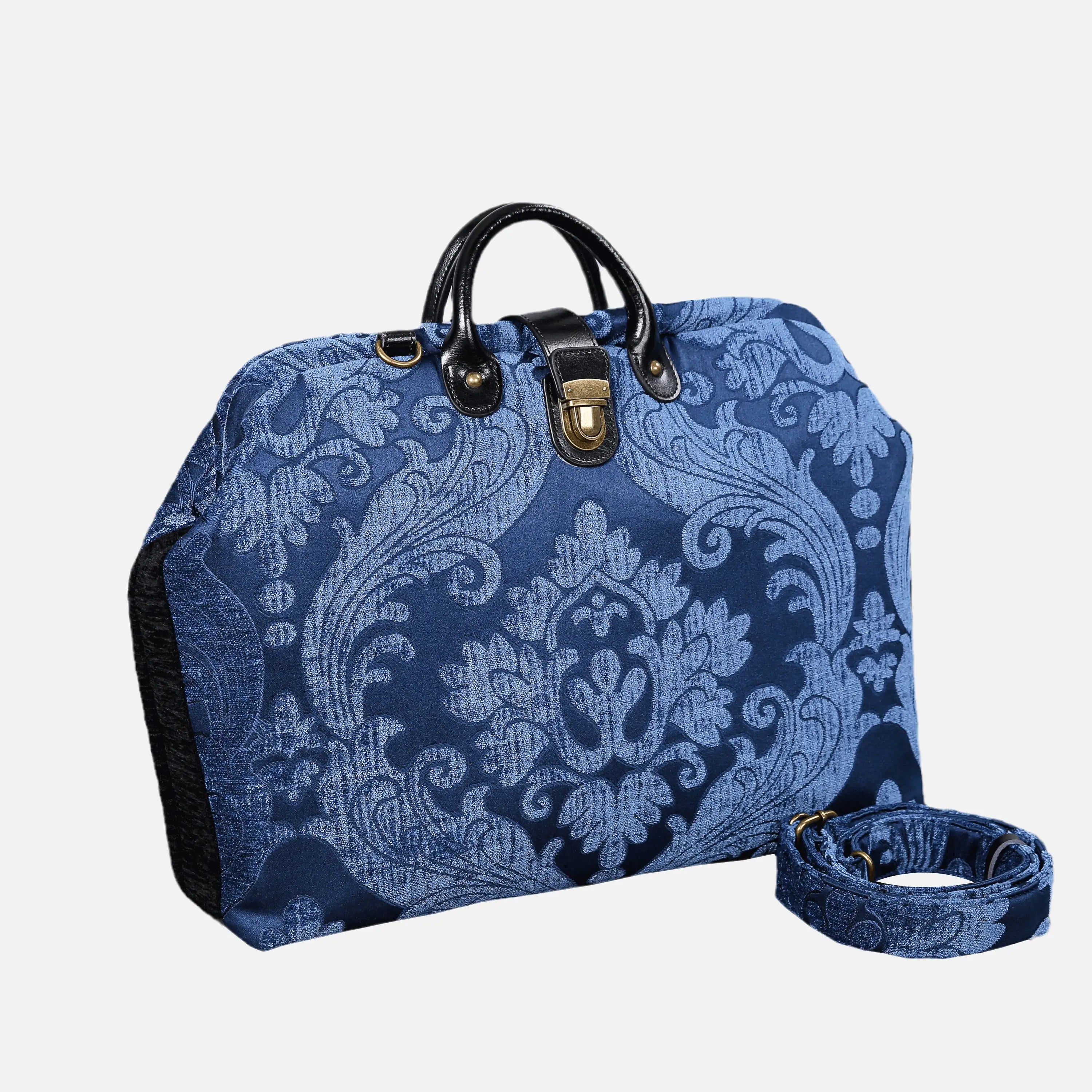 Queen Royal Blue carpet bag  of America with shoulder strap