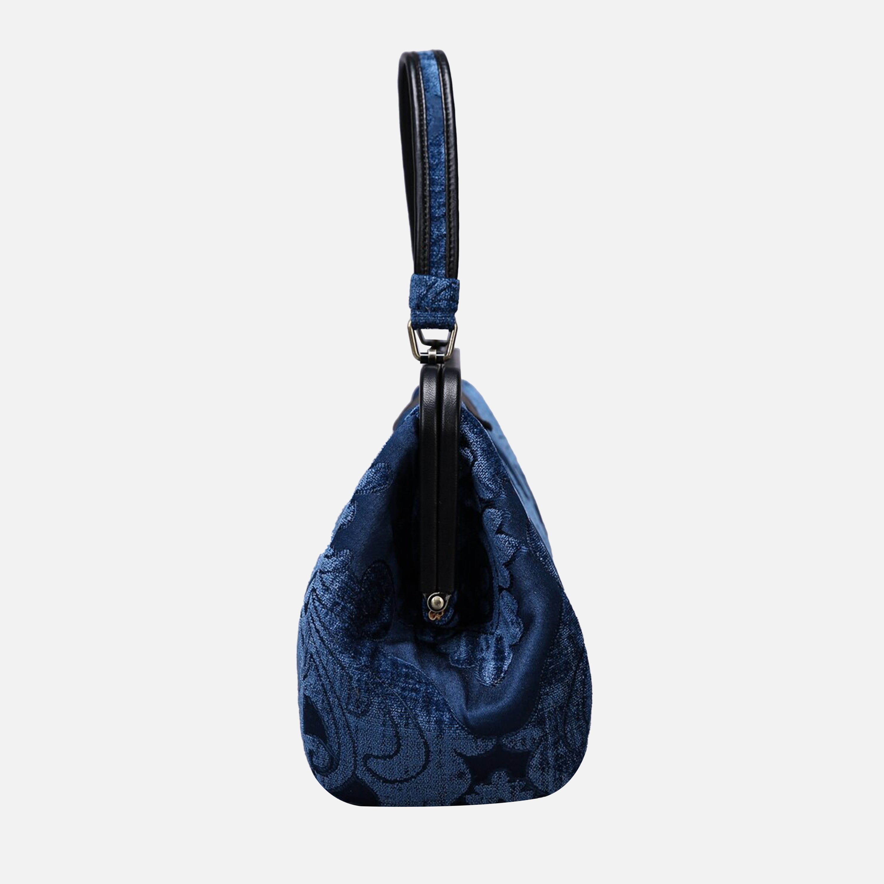 Queen Royal Blue Top Handle Purse carpet bag of America side