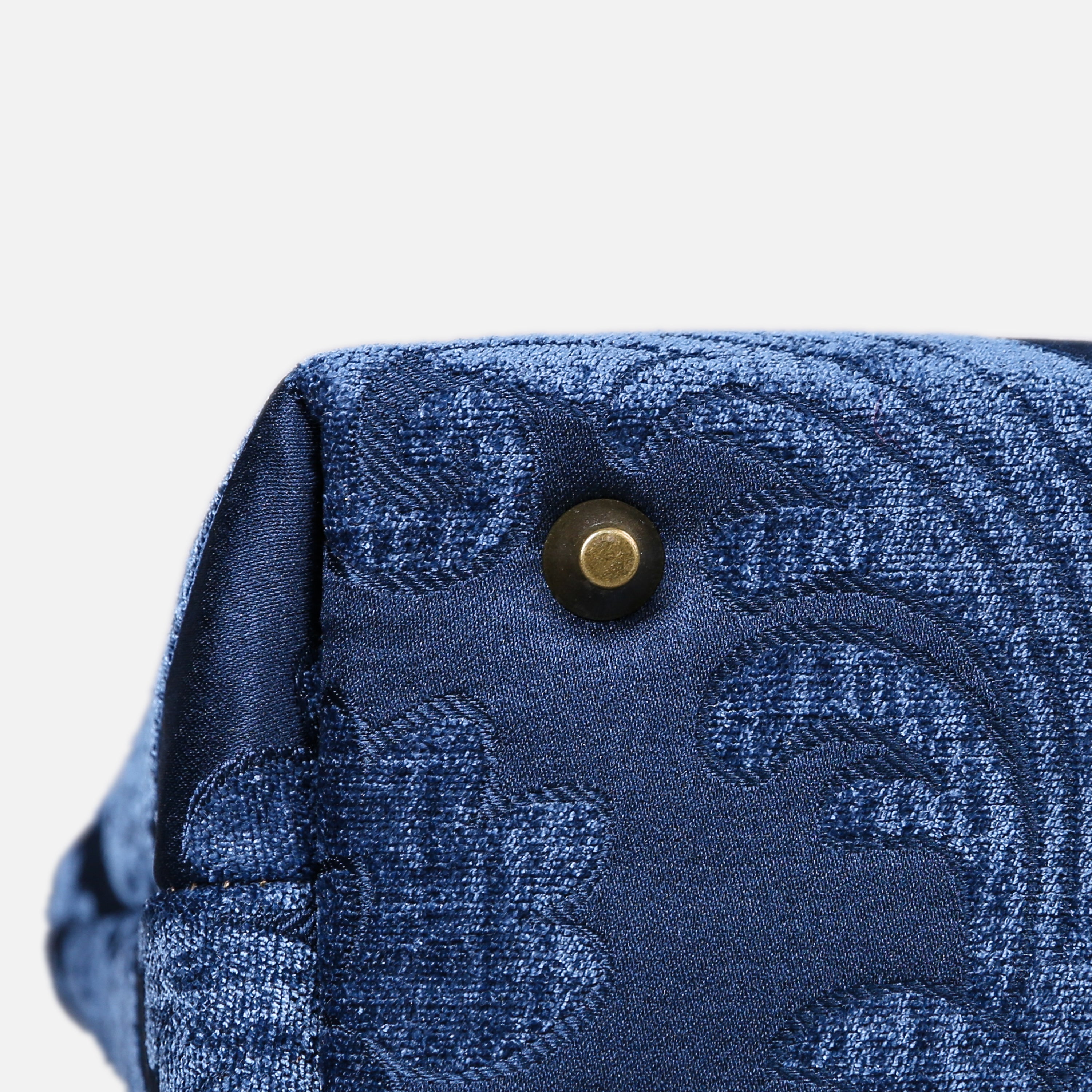 Queen Royal Blue Tuck Lock Carpet Satchel carpet bag MCW Handmade of America bottom