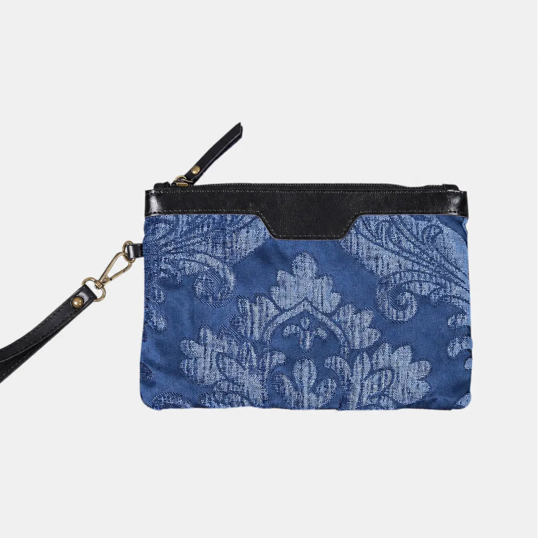 Queen Royal Blue Wristlet Clutch carpet bag MCW Handmade main
