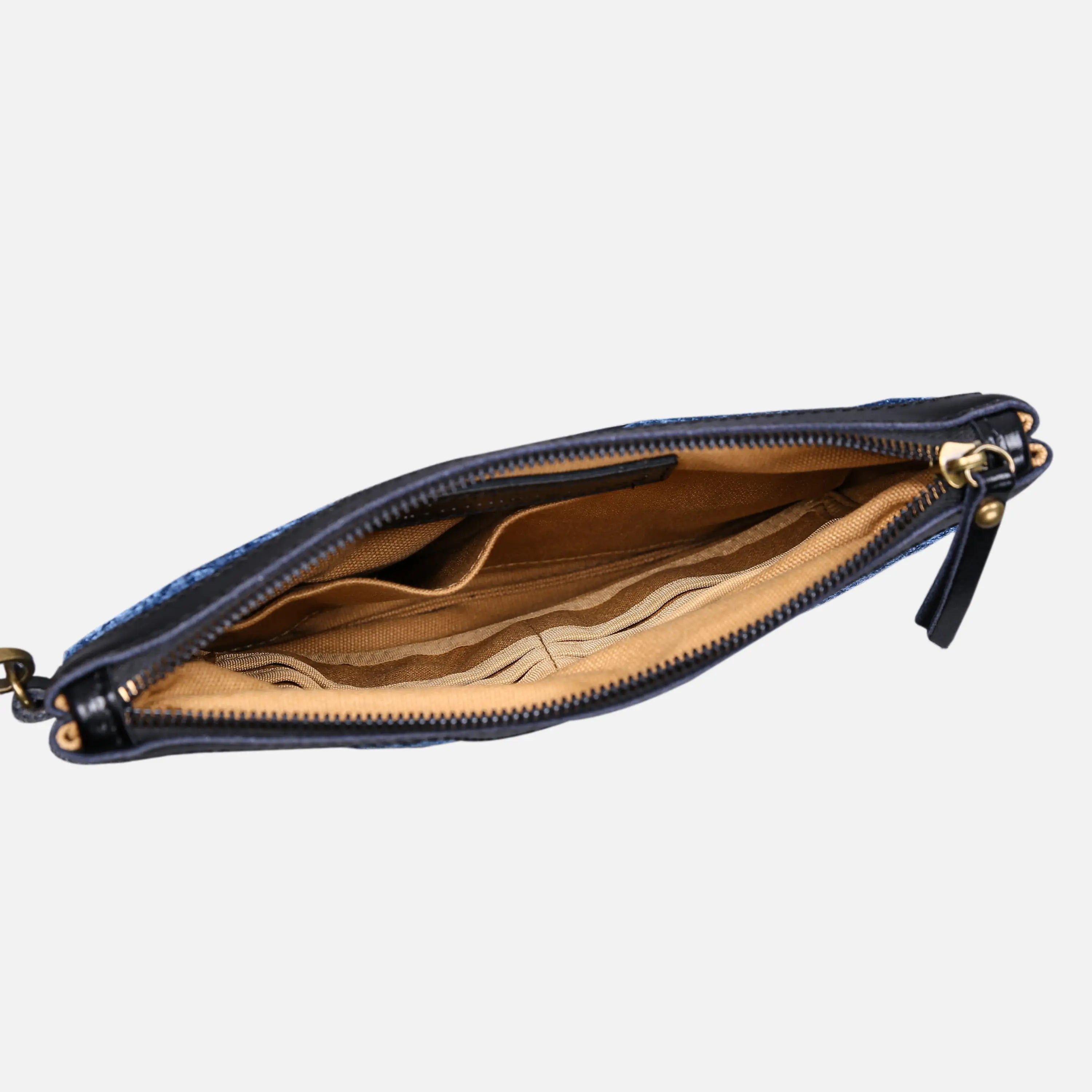Queen Royal Blue Wristlet Clutch carpet bag MCW Handmade- inside