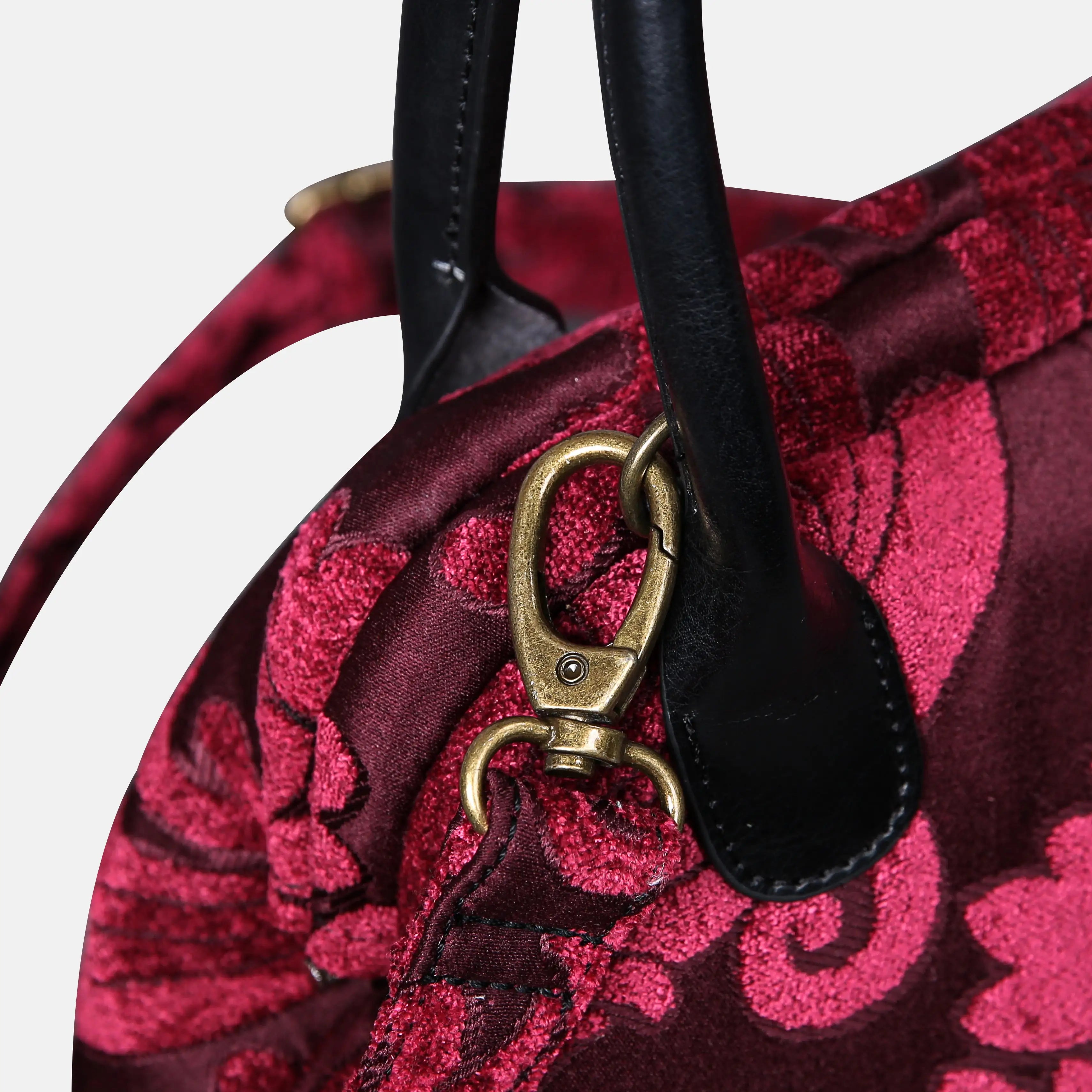 Queen Wine Carpet Satchel carpet bag MCW Handmade of America buckle