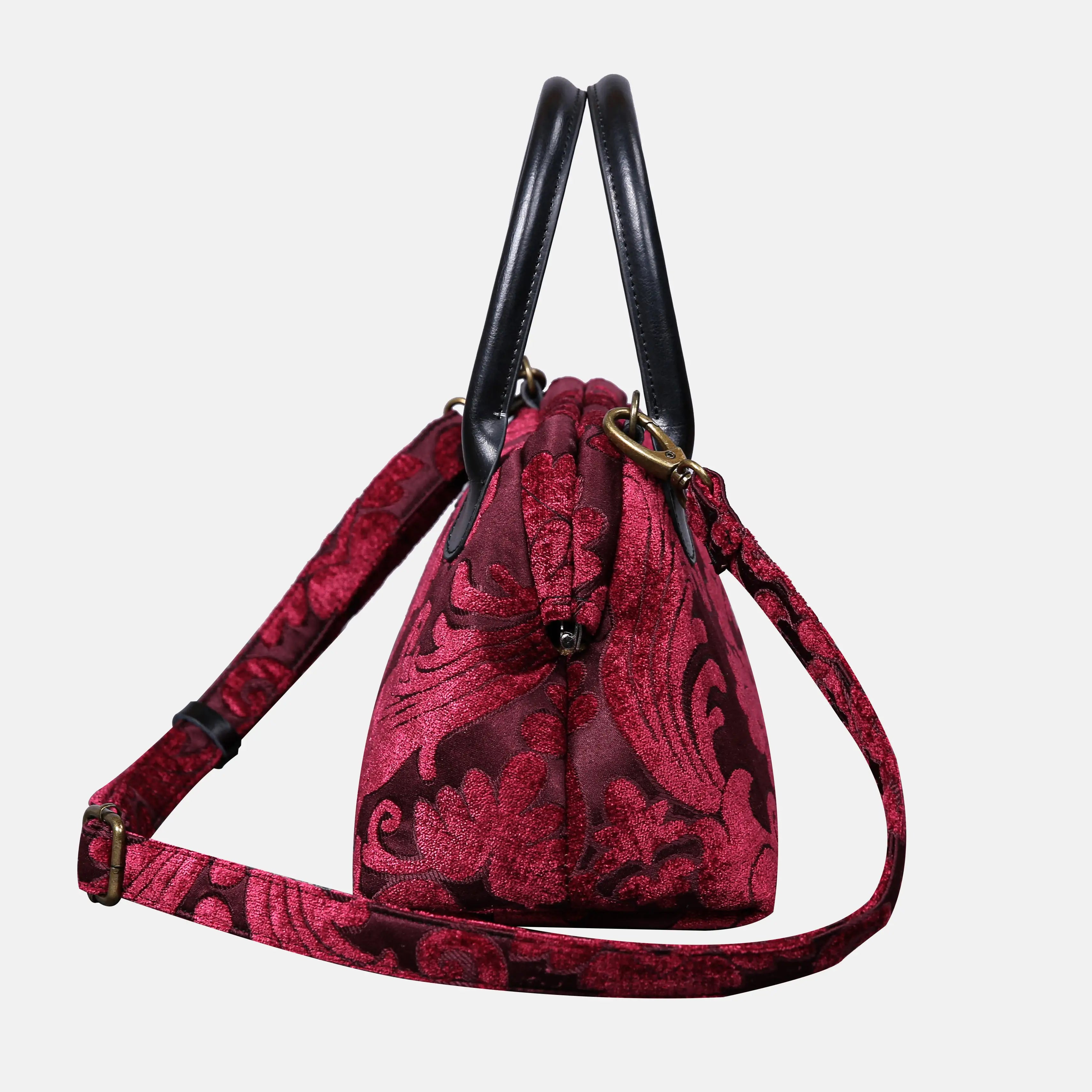 Queen Wine Carpet Satchel carpet bag MCW Handmade of America side