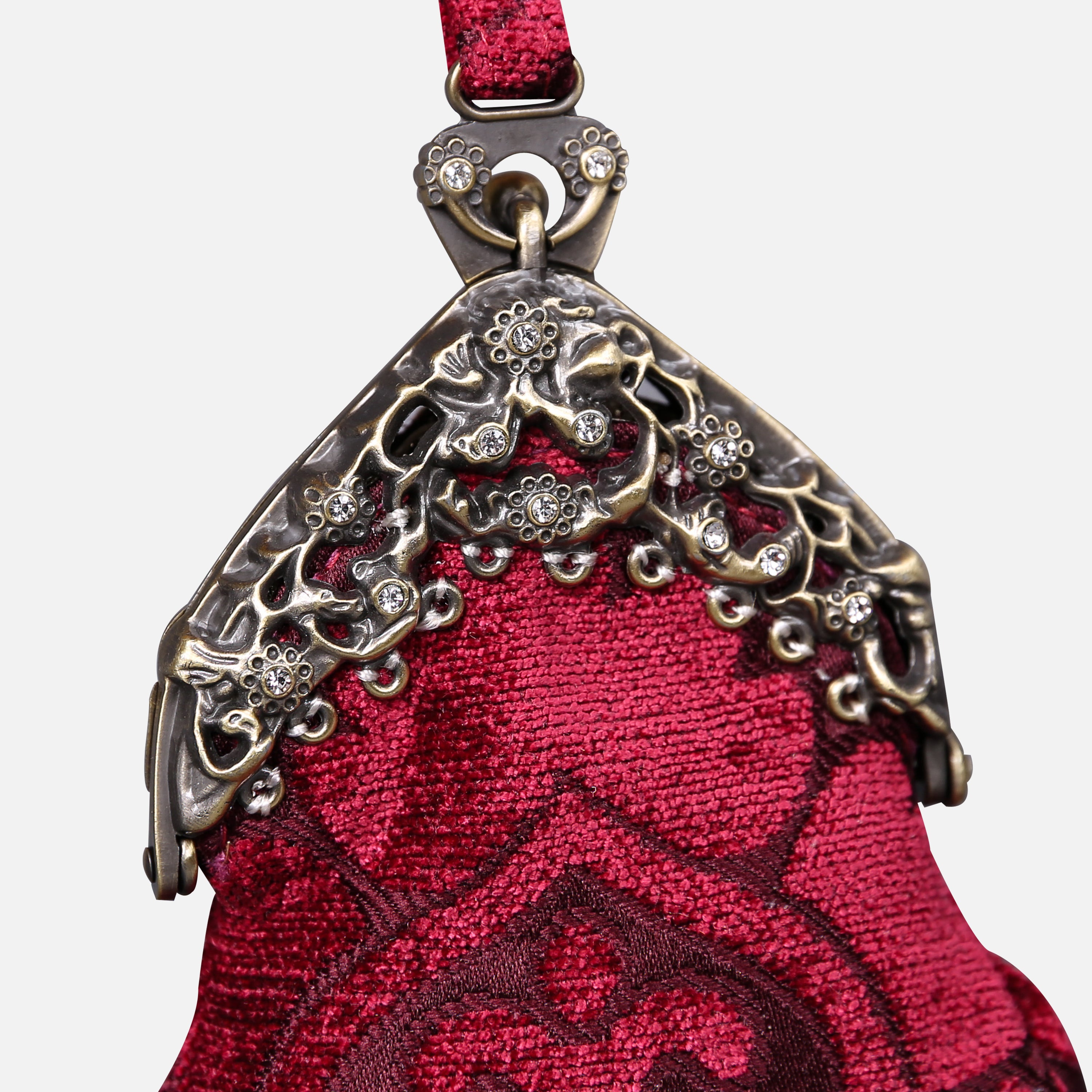 Queen Wine Chatelaine Purse Wristlet Bag carpet bag  of America details