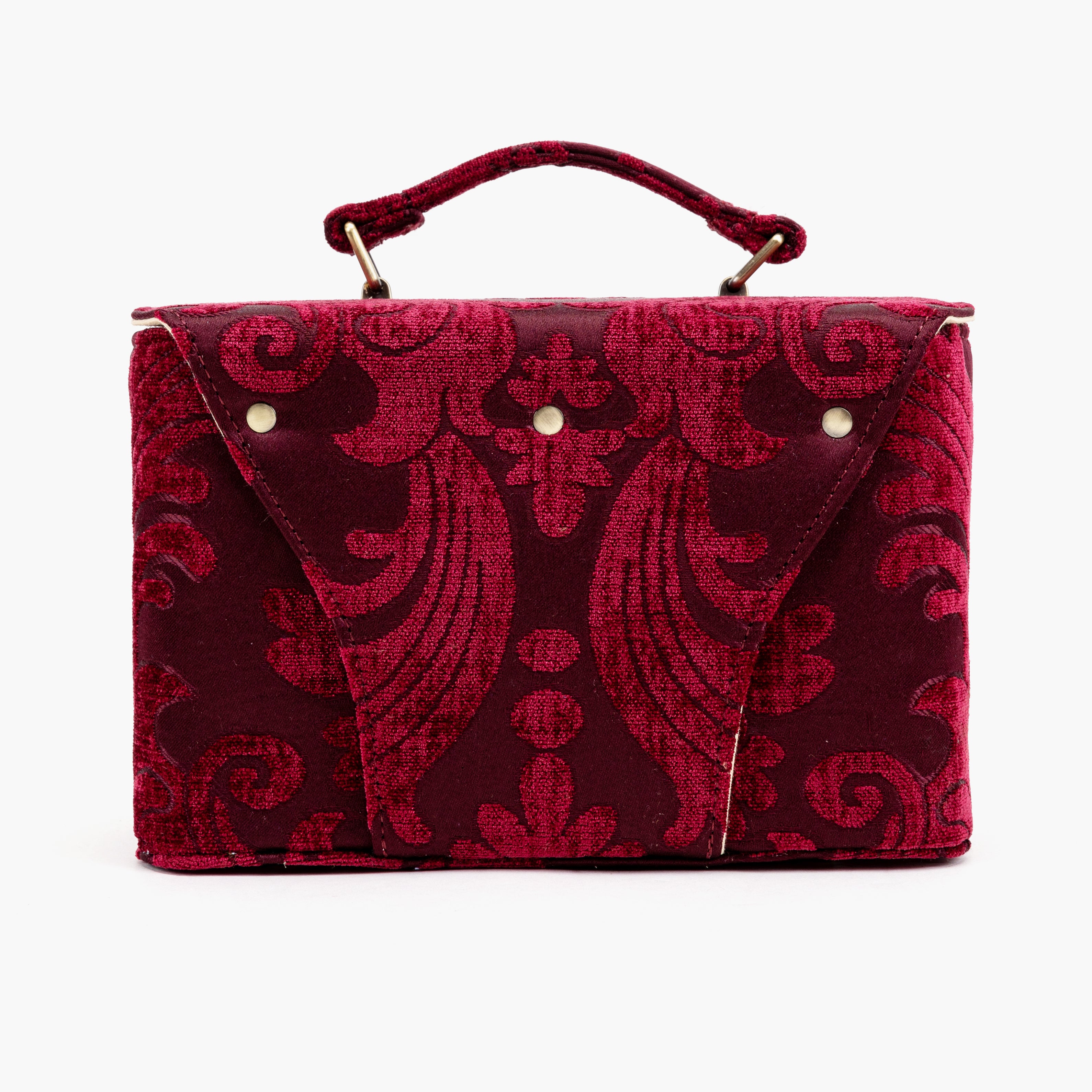 Wine Clara Medium Train Case Purse of America back