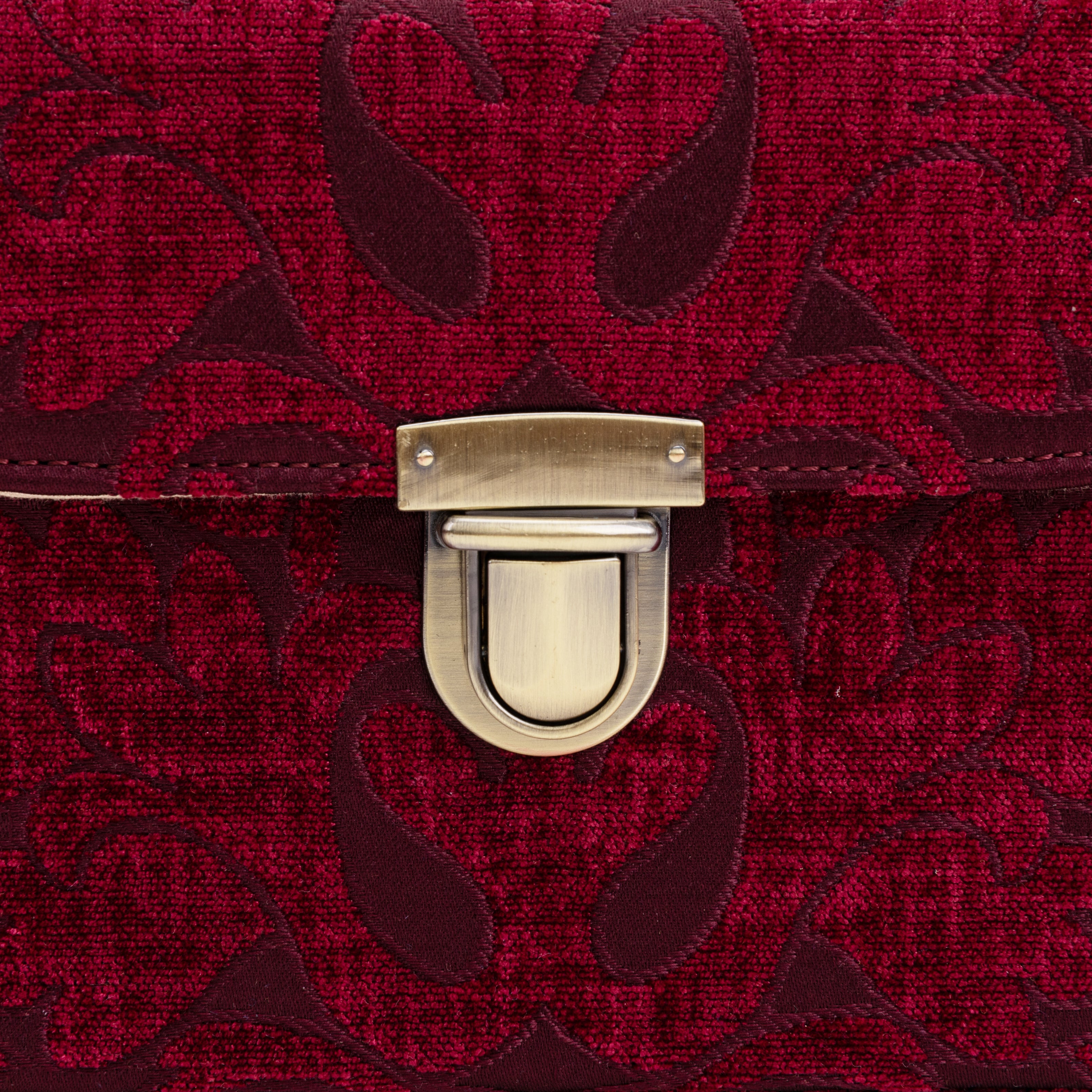 Wine Clara Medium Train Case Purse of America tuck lock