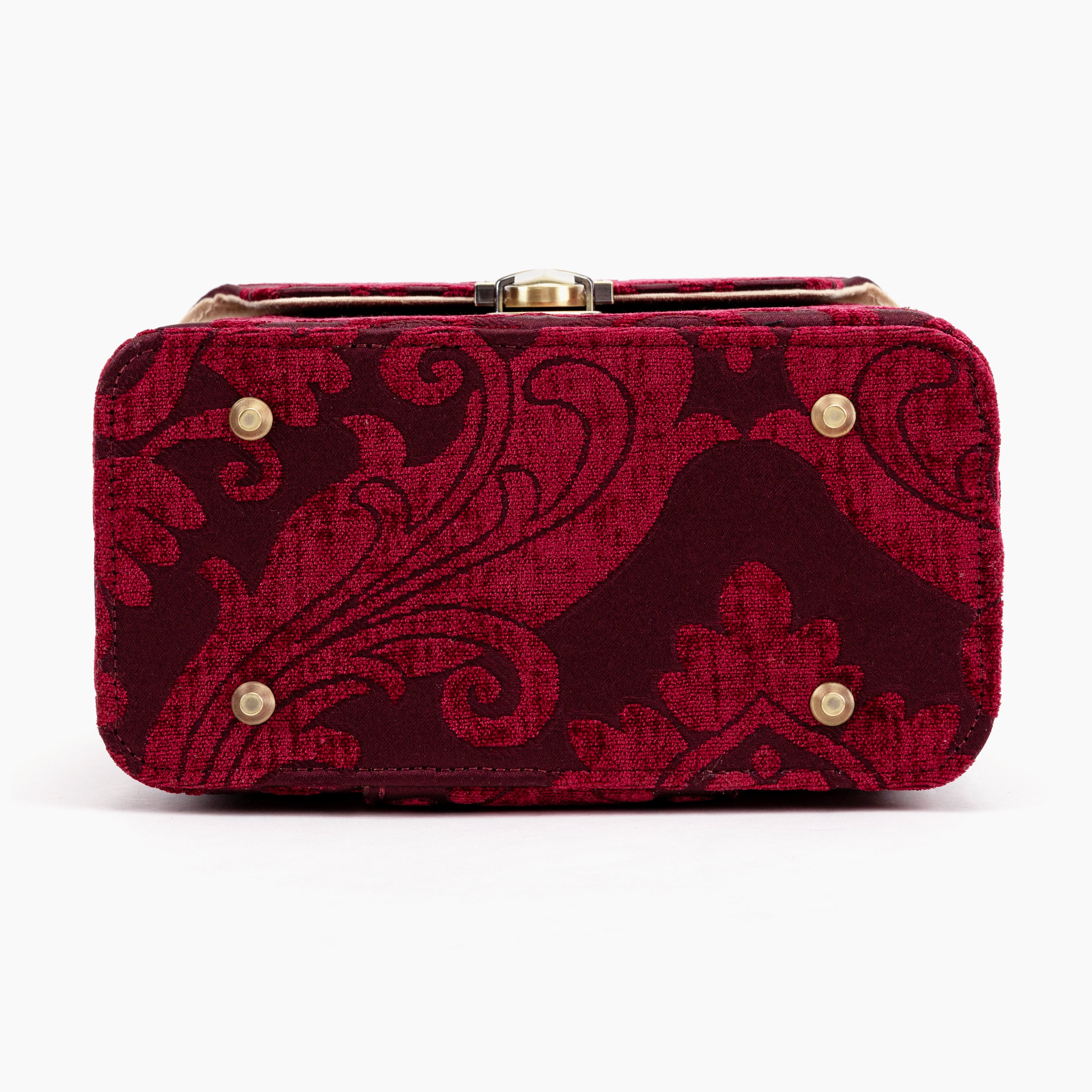 Wine Clara Medium Train Case Purse of America bottom