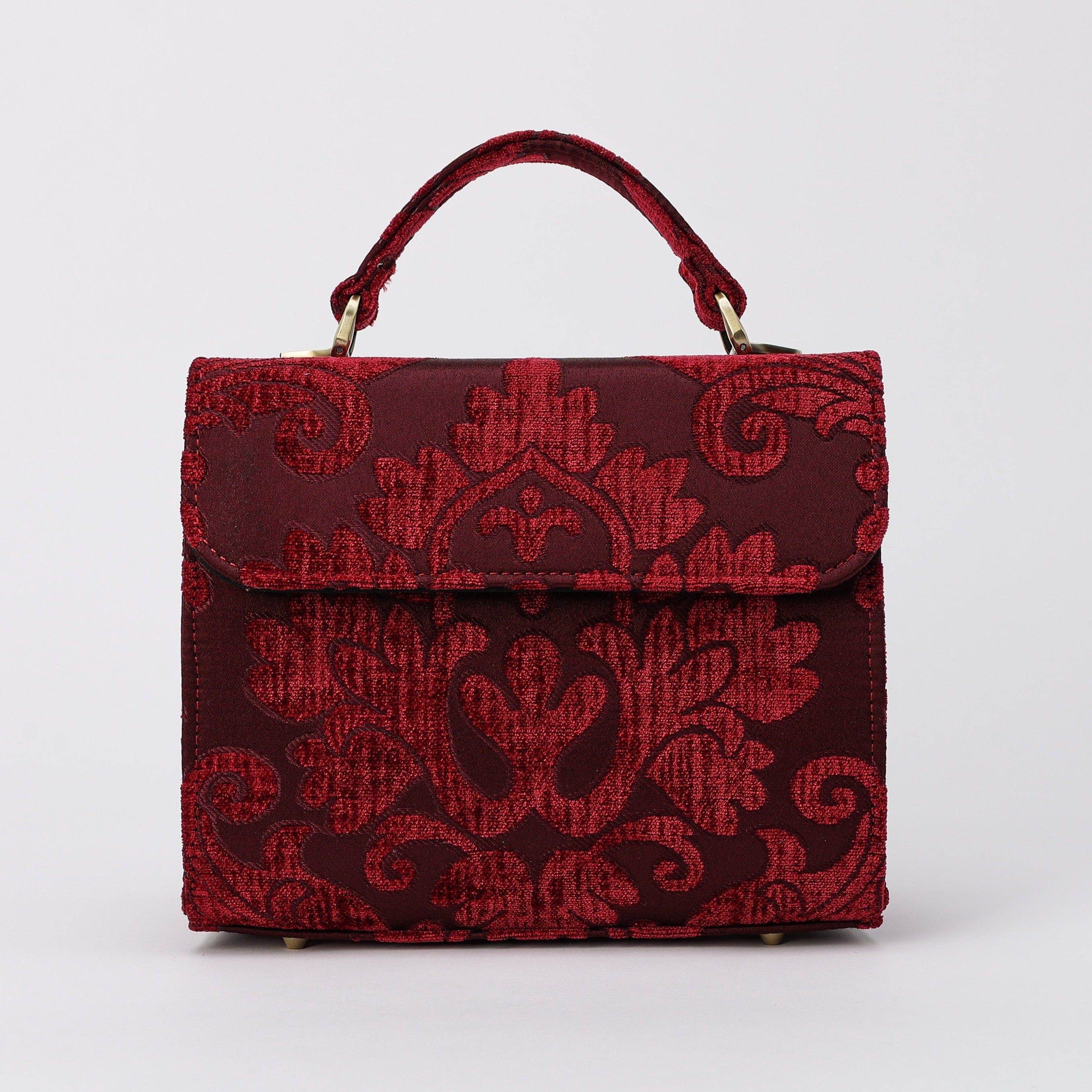 Queen Wine Flap Satchel Carpetbag of America main