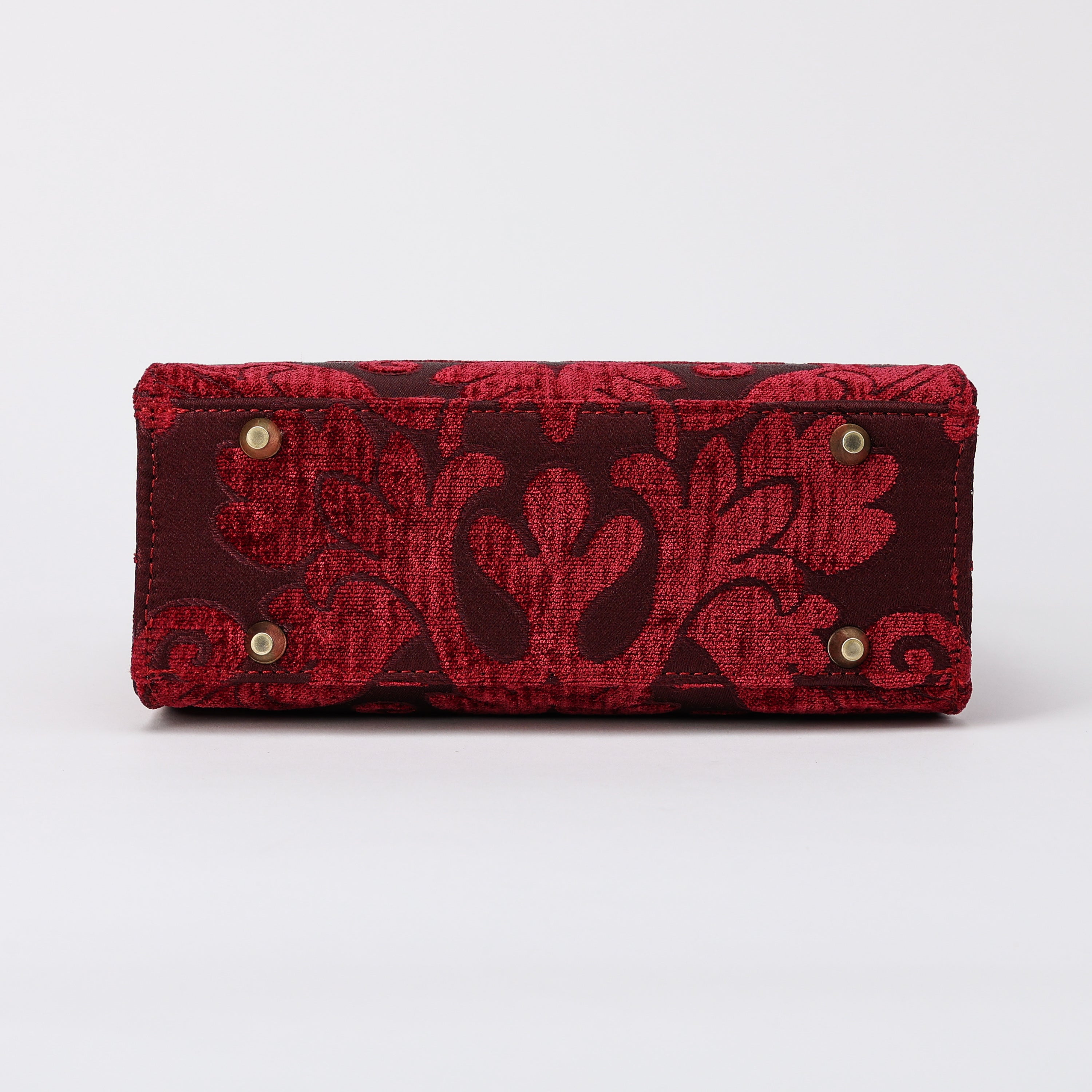 Queen Wine Flap Satchel Carpetbag of America bottom