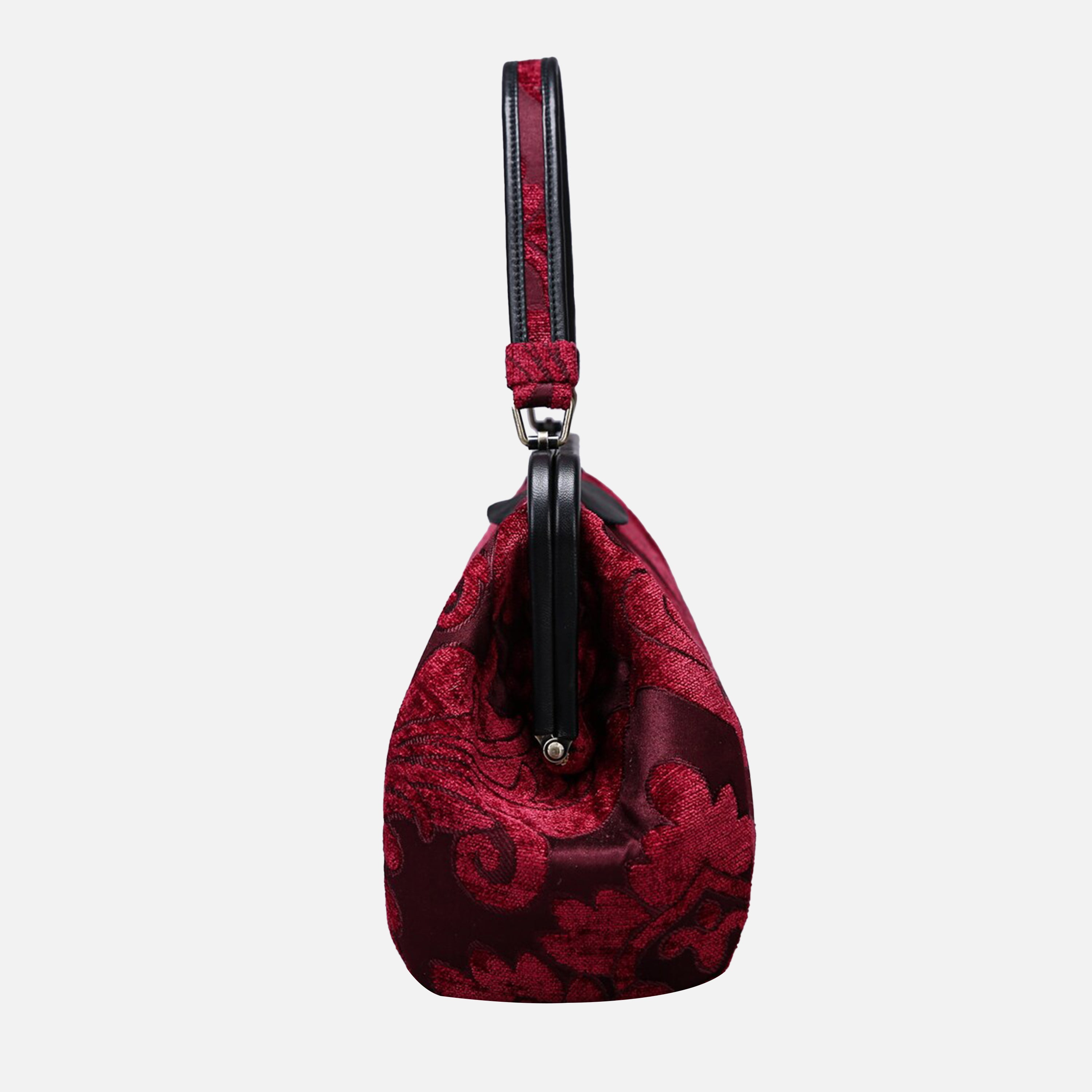 Queen Wine Top Handle Purse carpet bag of America side