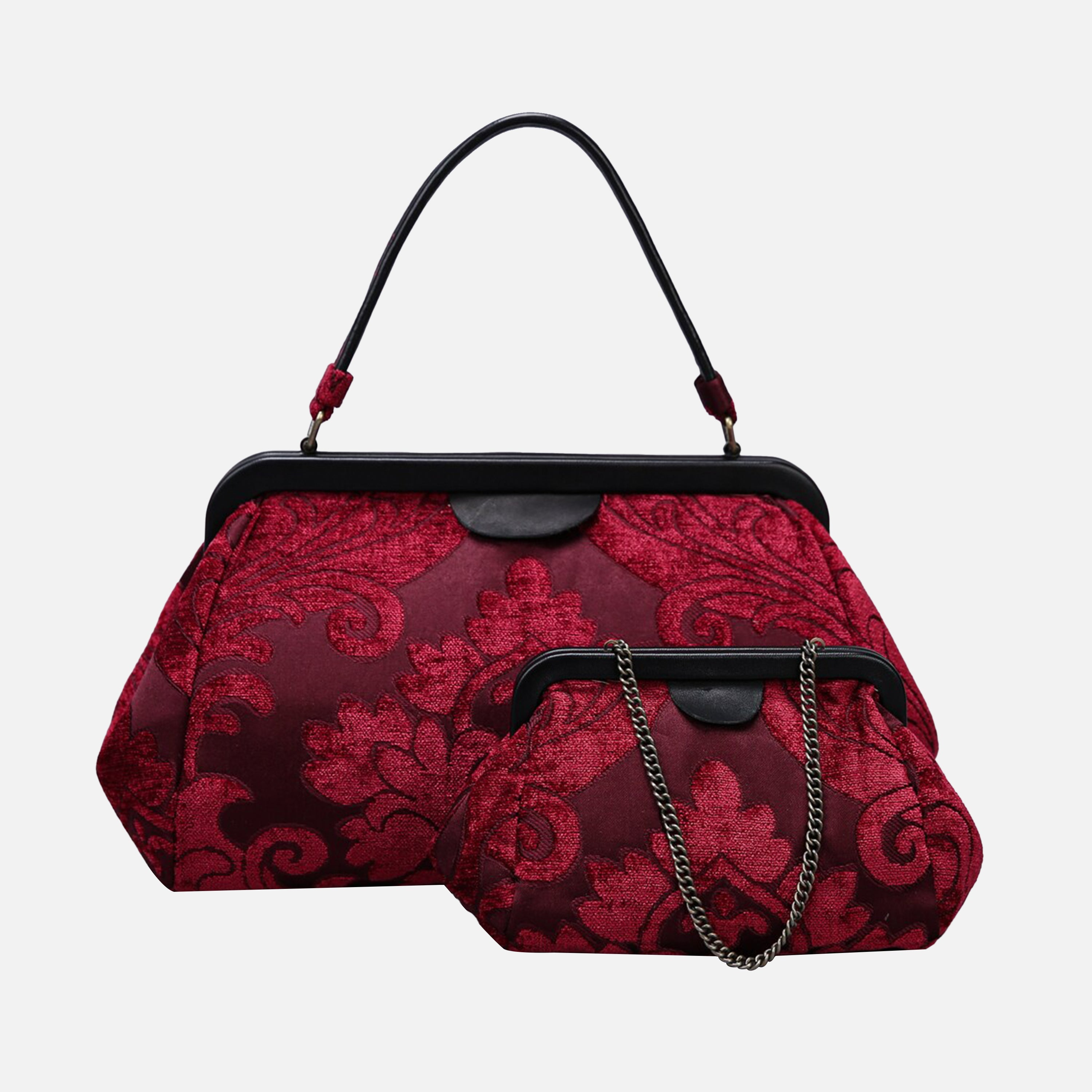 Queen Wine Top Handle Purse carpet bag of America different size