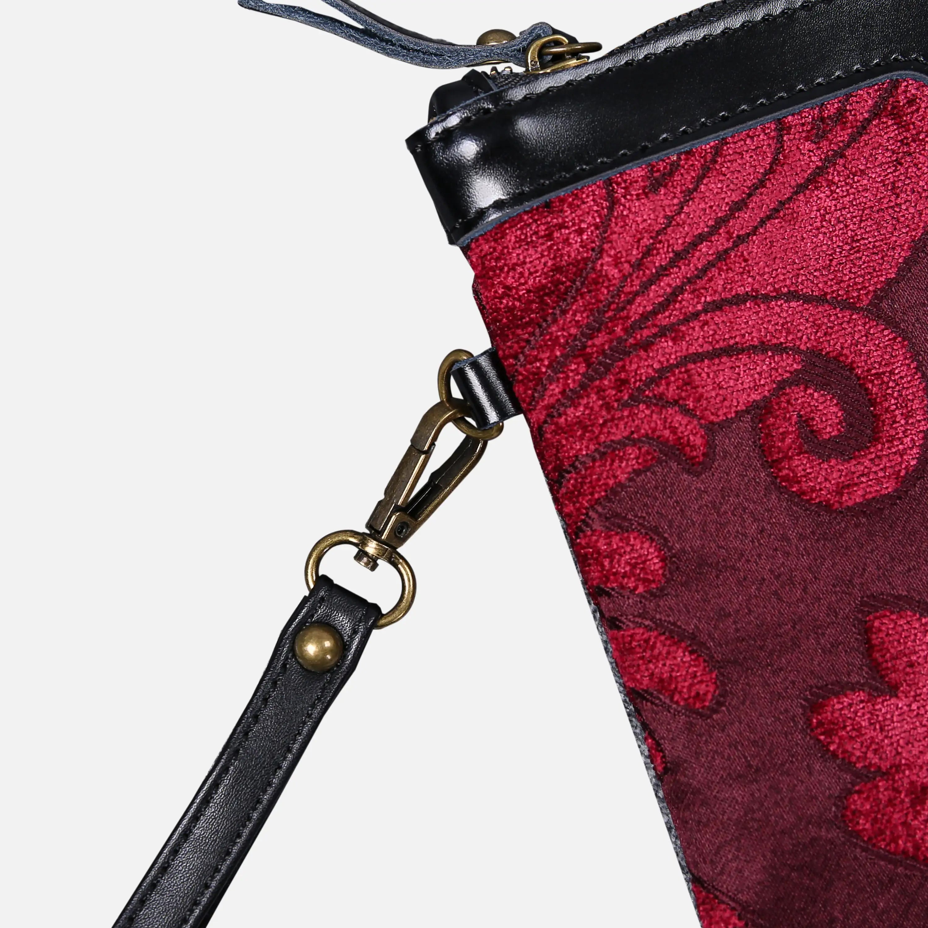 Queen Wine Wristlet Clutch carpet bag MCW Handmade details