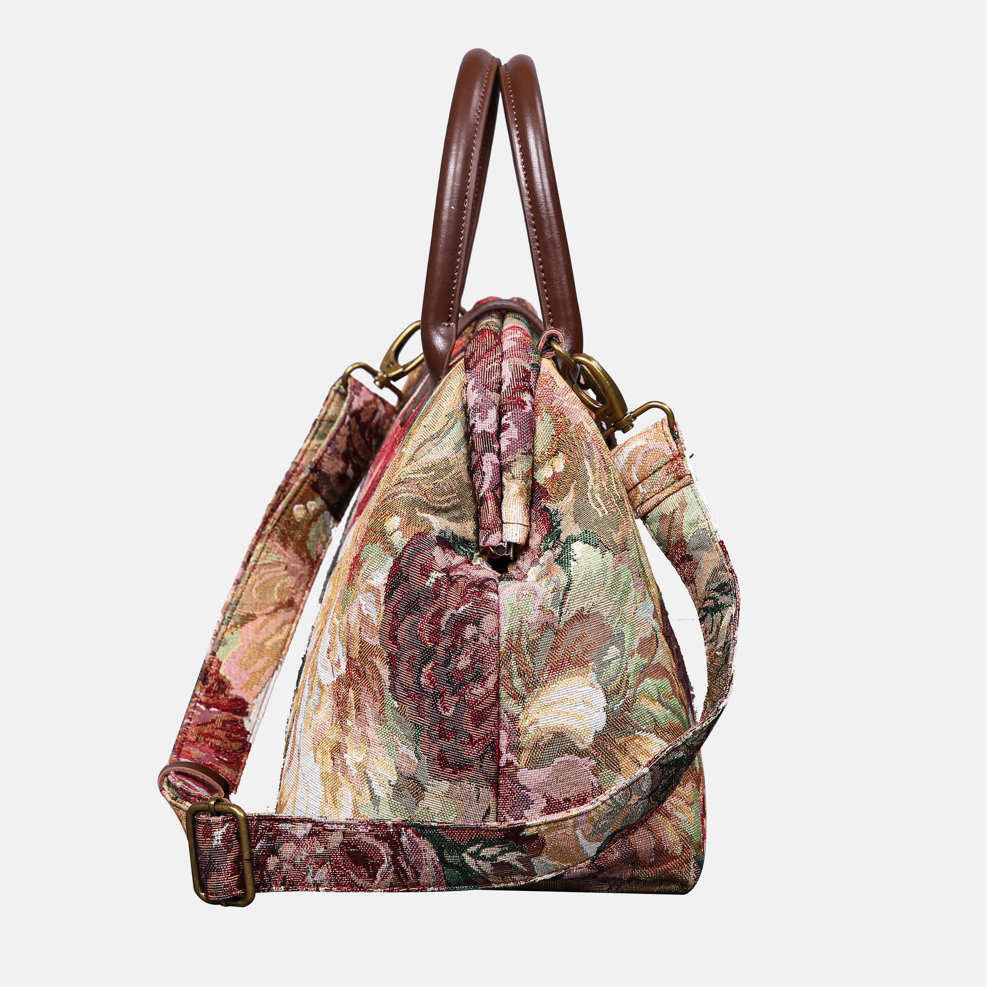 Rose Bush Carpet Handbag Purse carpet bag MCW Handmade of America side