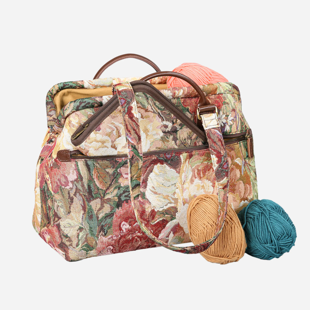 Rose Bush Knitting Project Bag  of America-with needle case