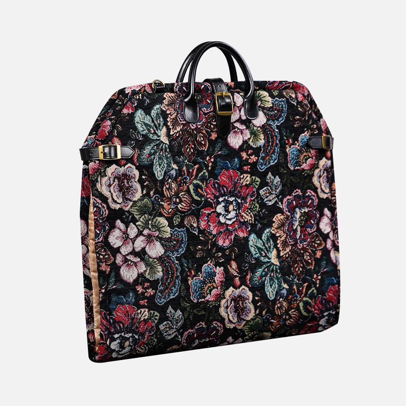 Rose Garden Black Carpet Garment Bag carpet bag of America Front side