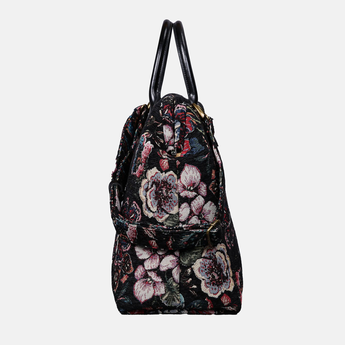 Rose Garden Black Mary Poppins Weekender Carpetbag of America side