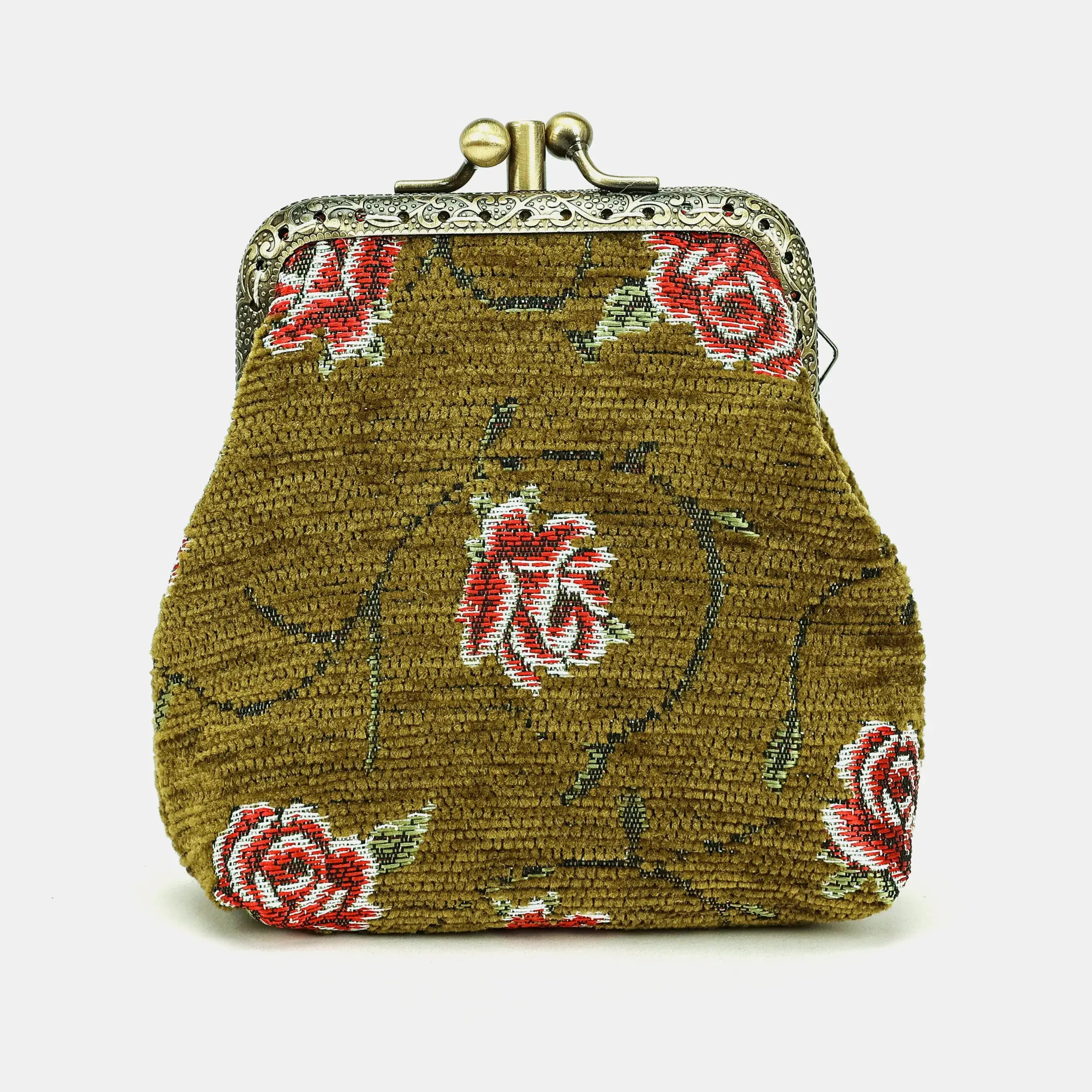 Rose Series Avocado Double Kiss Clasp Coin Purse Carpetbag of America climbing rose