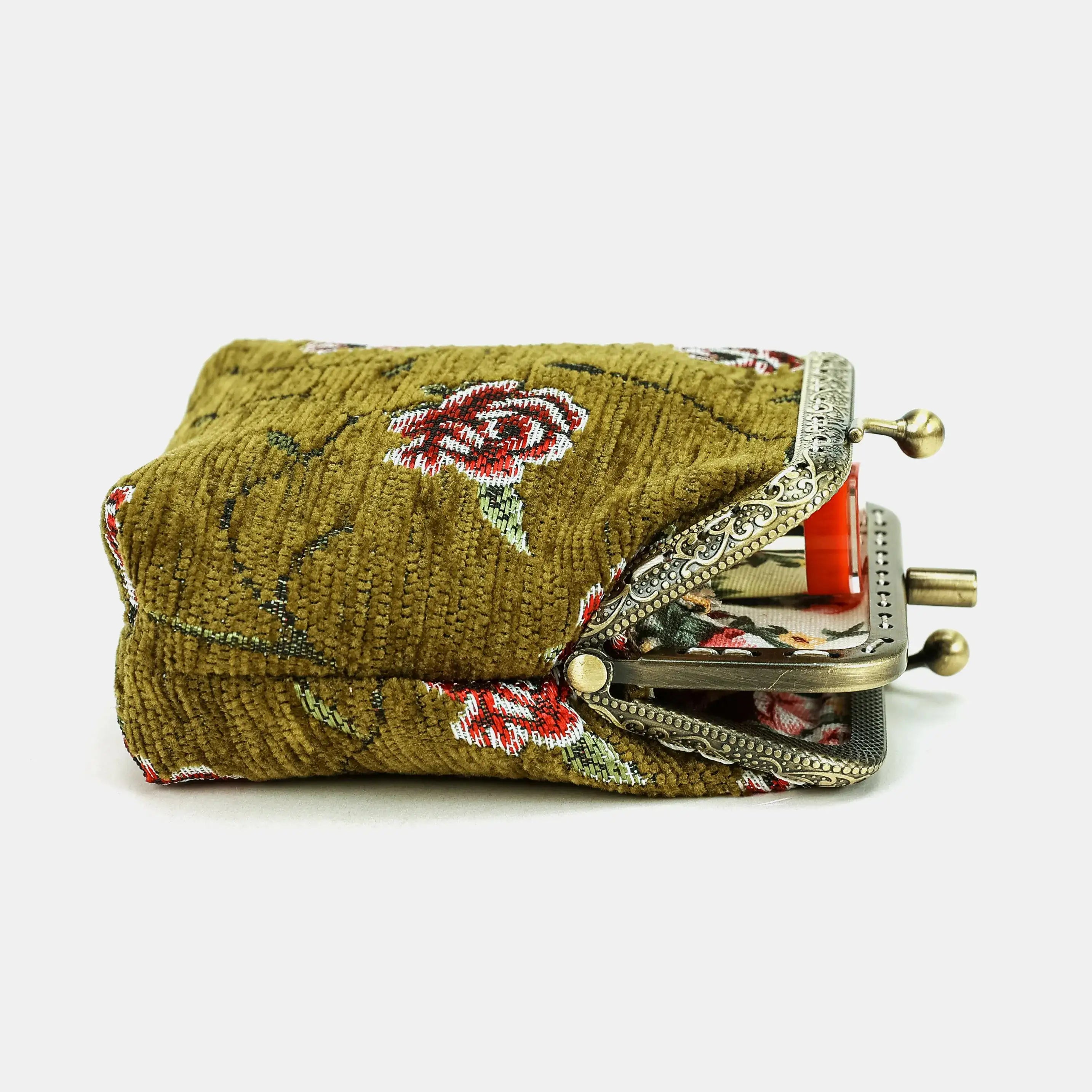 Rose Series Avocado Double Kiss Clasp Coin Purse Carpetbag of America side