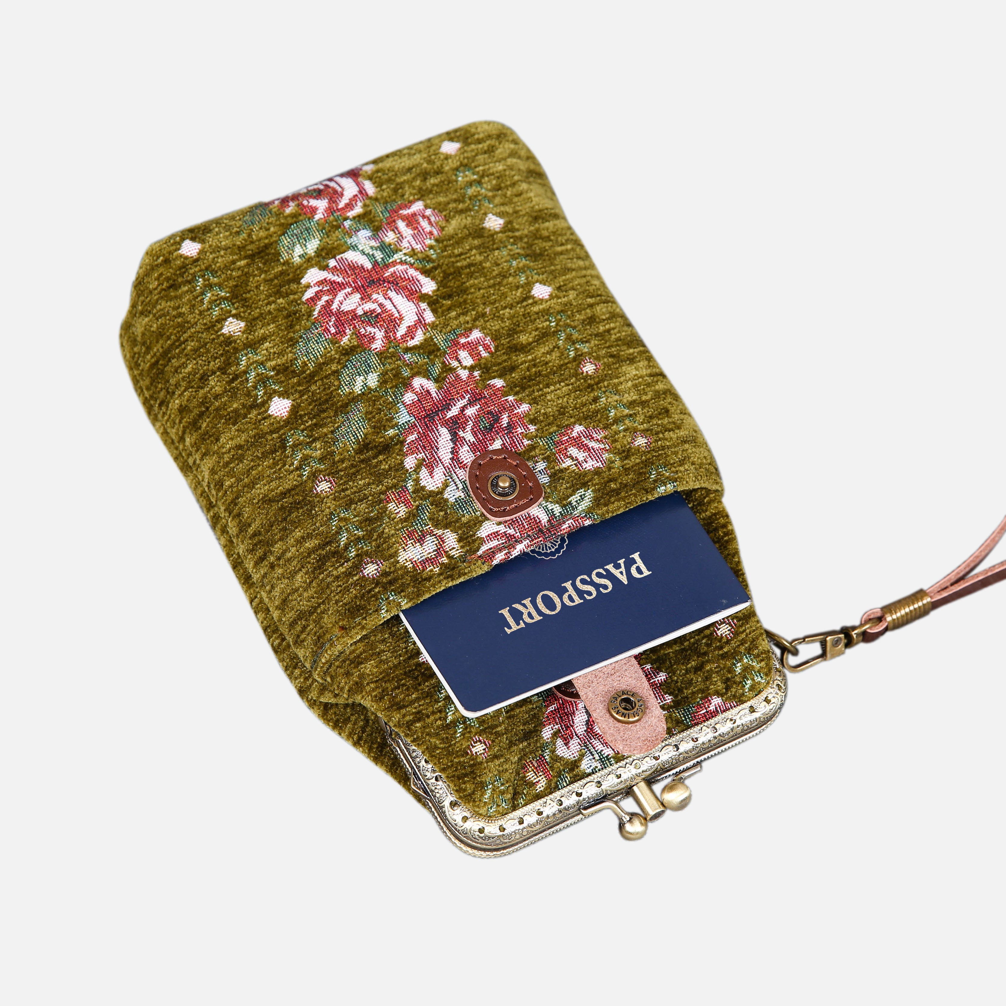 Rose Trail Avocado Carpet Phone Case Carpetbag of America pocket
