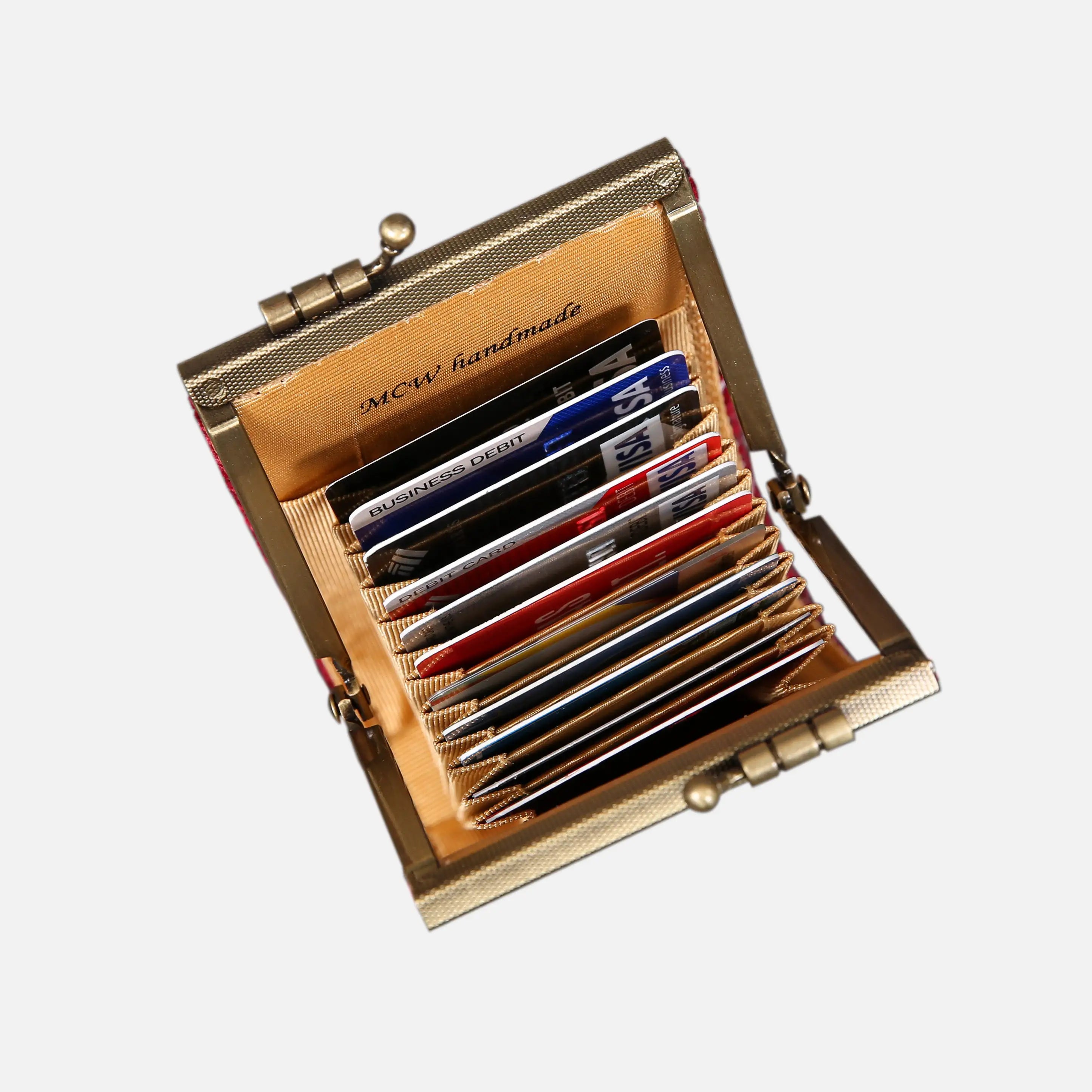 Rose Trail Red Card Wallet  of America 11 slots in use