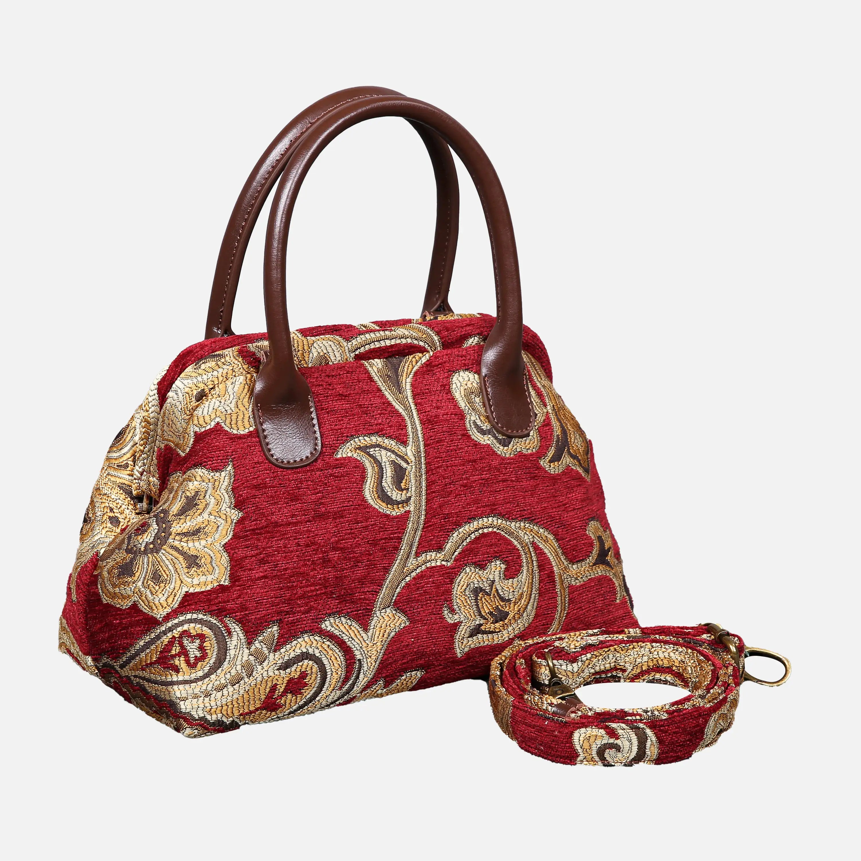 Sagredo Gold Carpet Satchel carpet bag MCW Handmade of America with strap