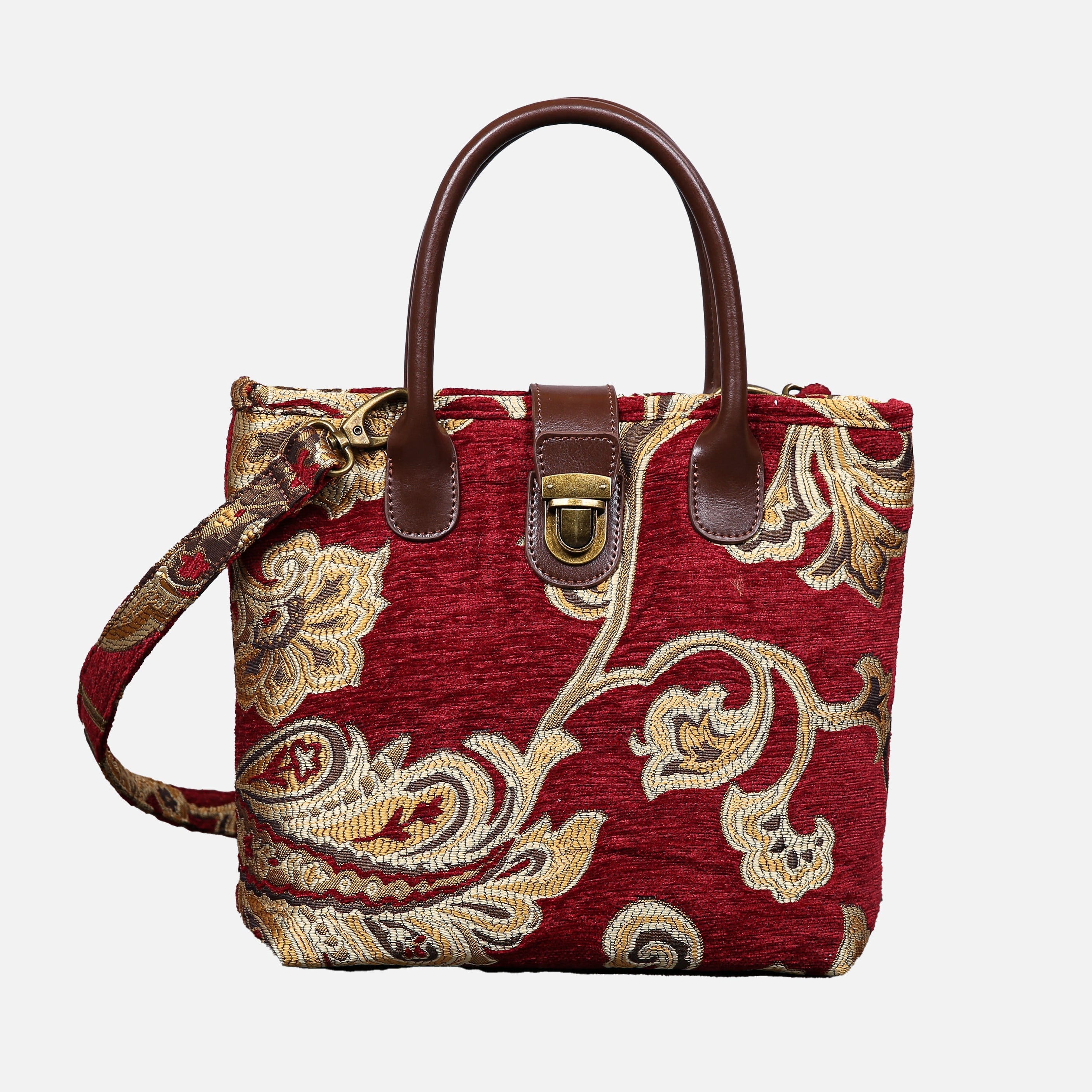 Sagredo Gold Tuck Lock Carpet Satchel carpet bag MCW Handmade of America main