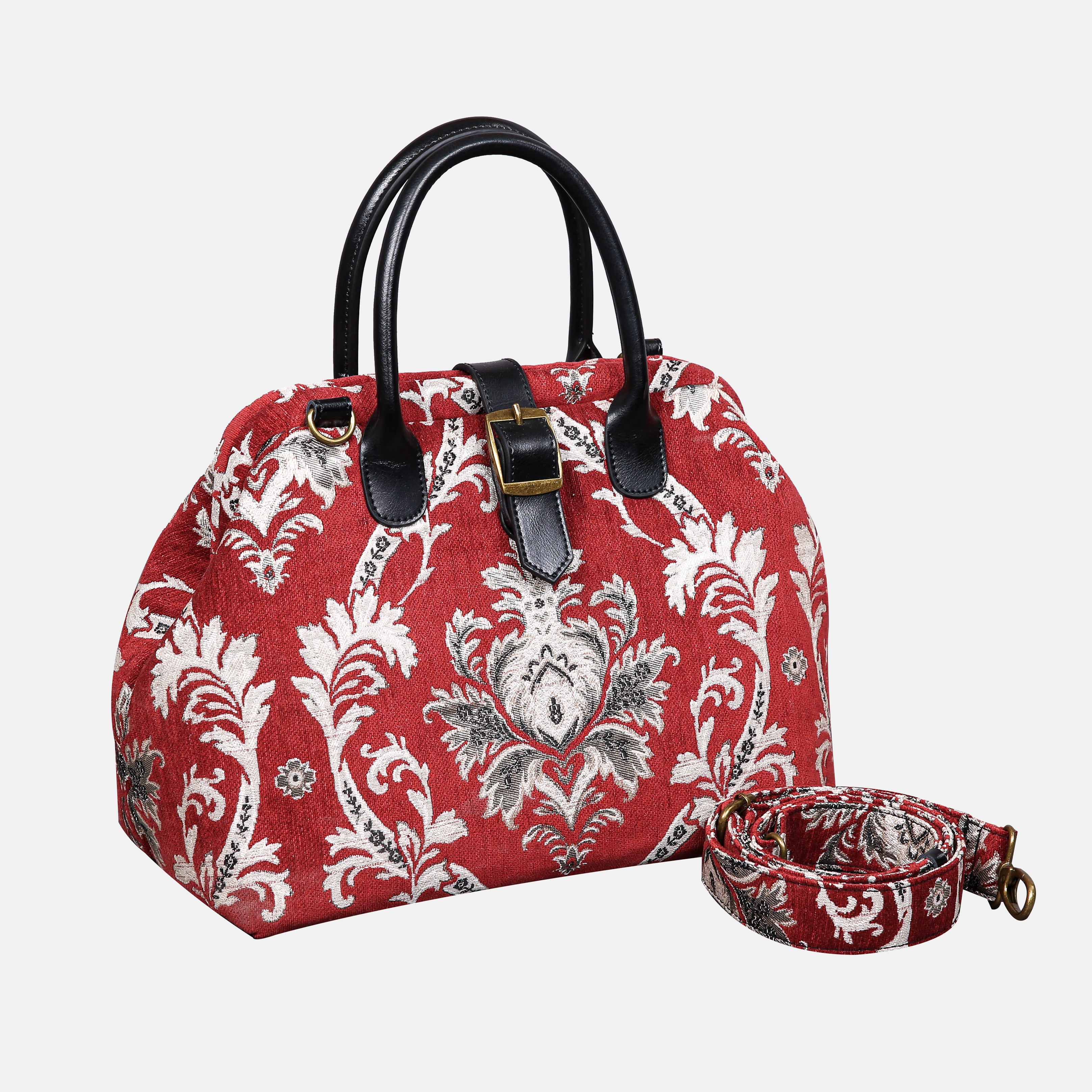Scalamandre Elizabeth Red Carpet Handbag Purse carpet bag MCW Handmade front side