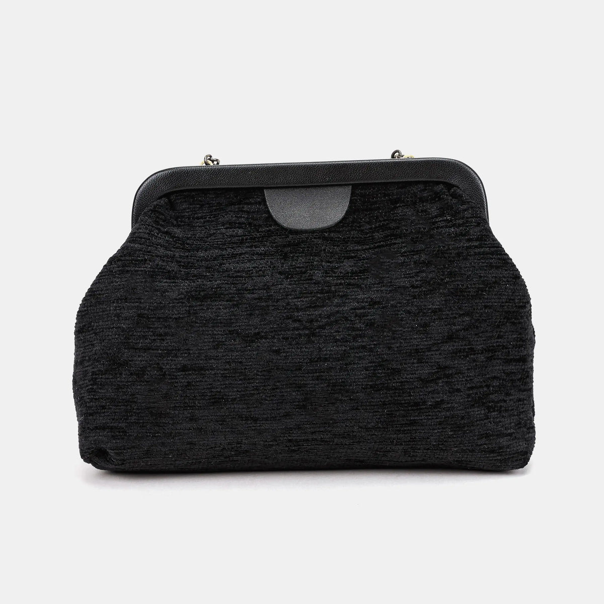 Solid Black | Alma Evening Clutch Carpet Bag of America back