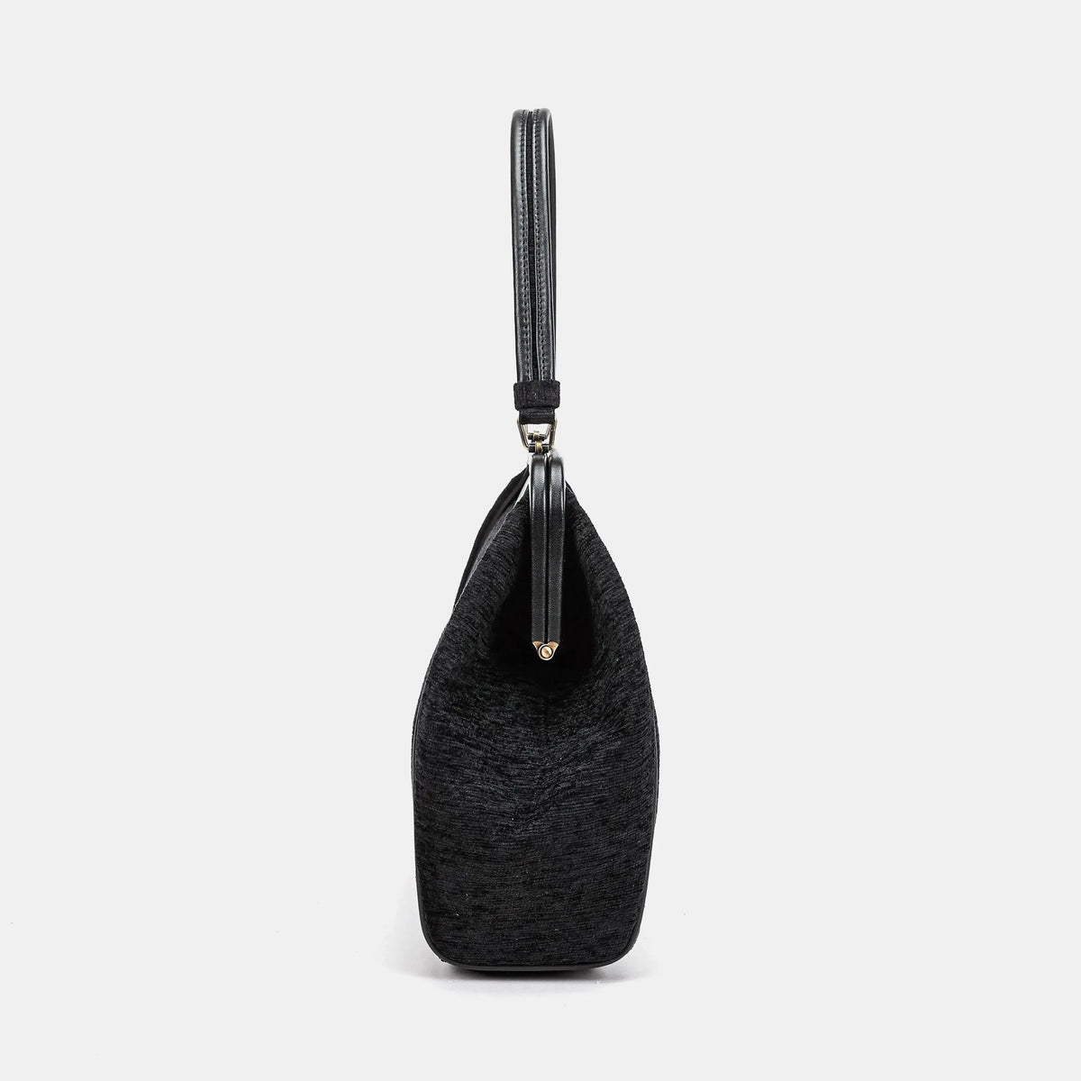 Solid Black | Alma Shoulder Carpet Bag of America side