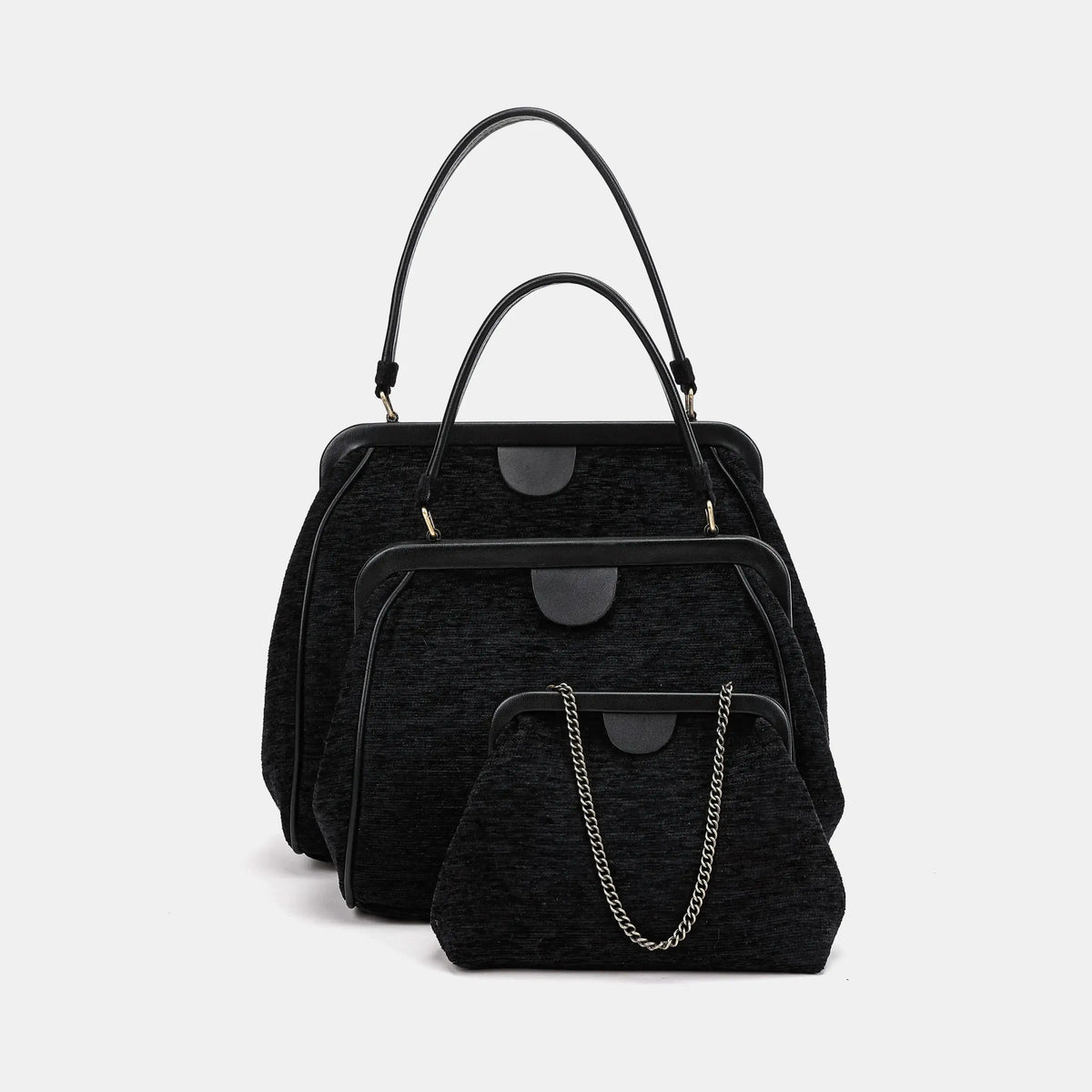 Solid Black | Alma Shoulder Carpet Bag of America set