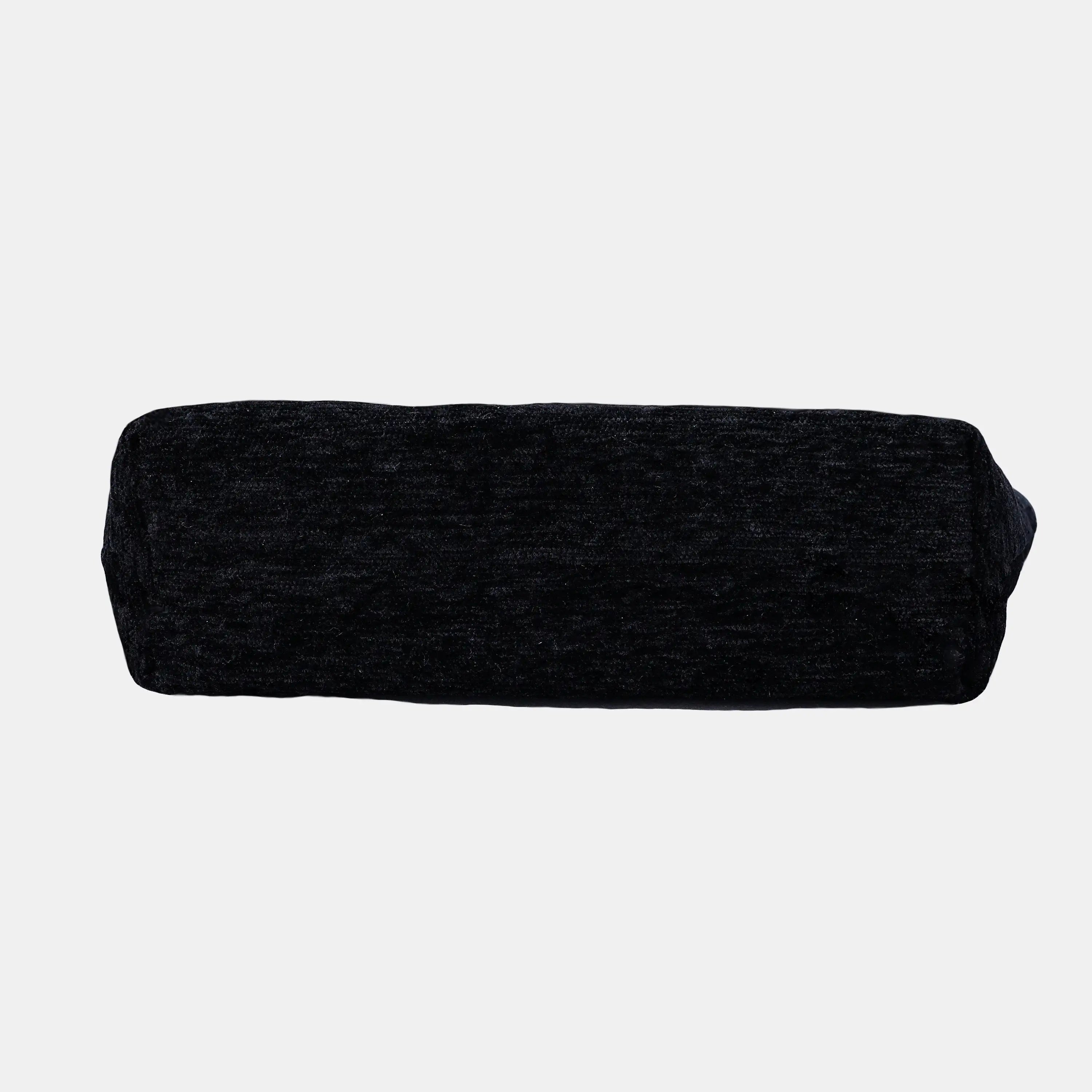 Solid Black Carpet Makeup Bag Carpetbag of America bottom