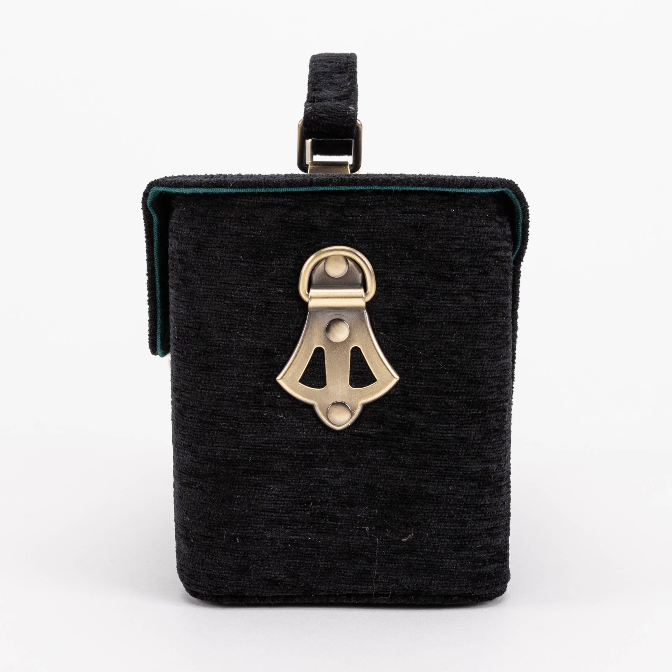 Solid Black Clara Medium Train Case Purse of America side