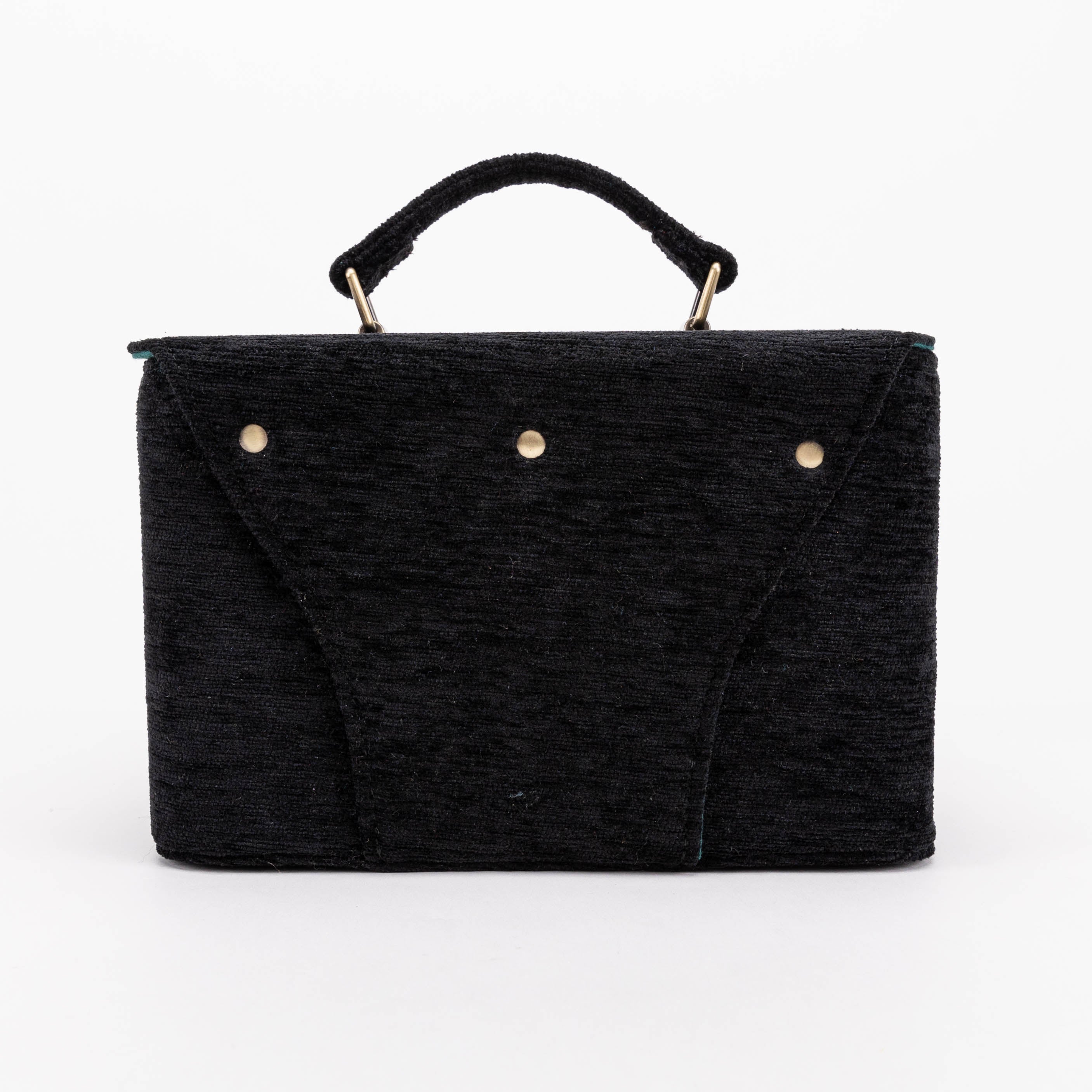 Solid Black Clara Medium Train Case Purse of America back