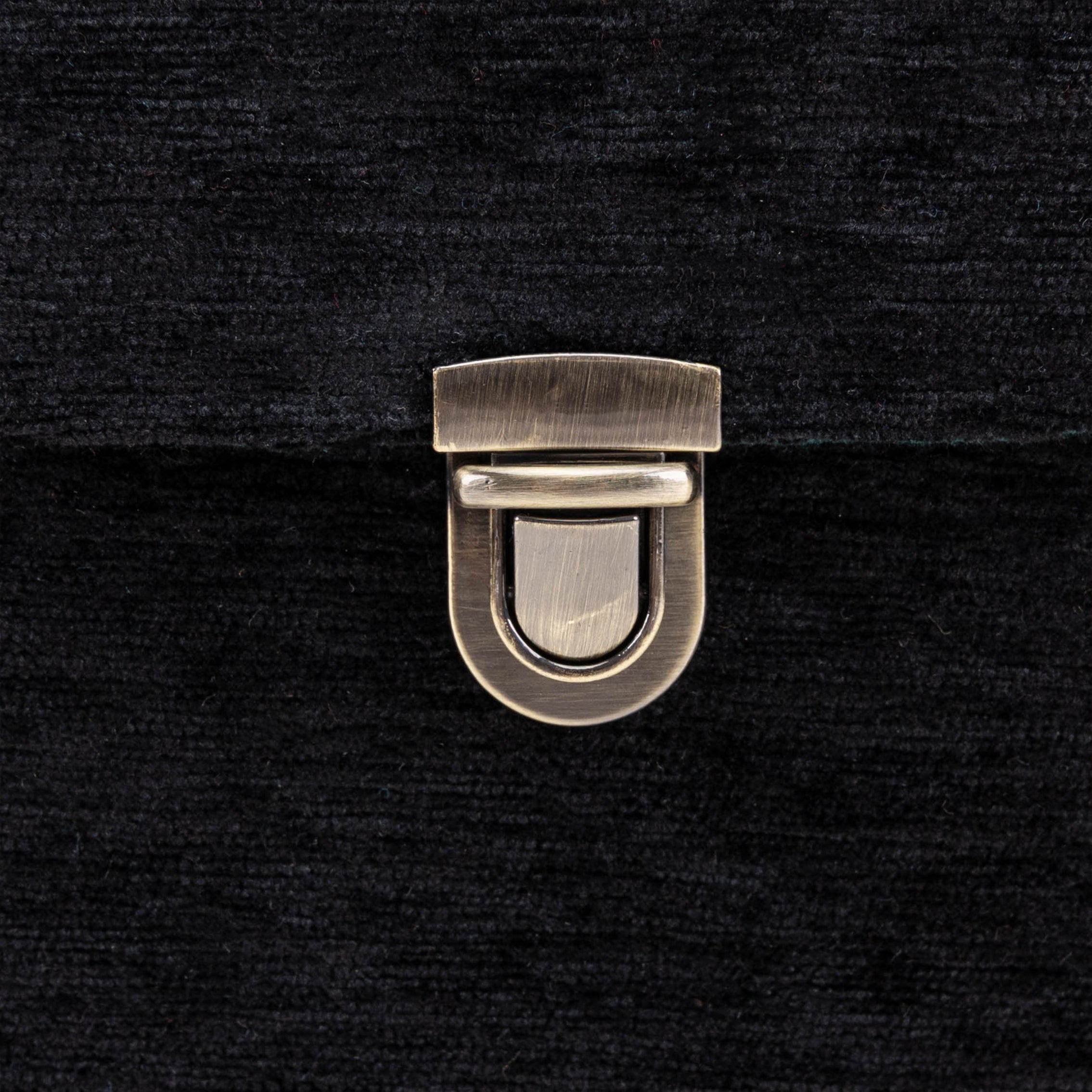 Solid Black Emma Small Train Case Crossbody of America tuck lock