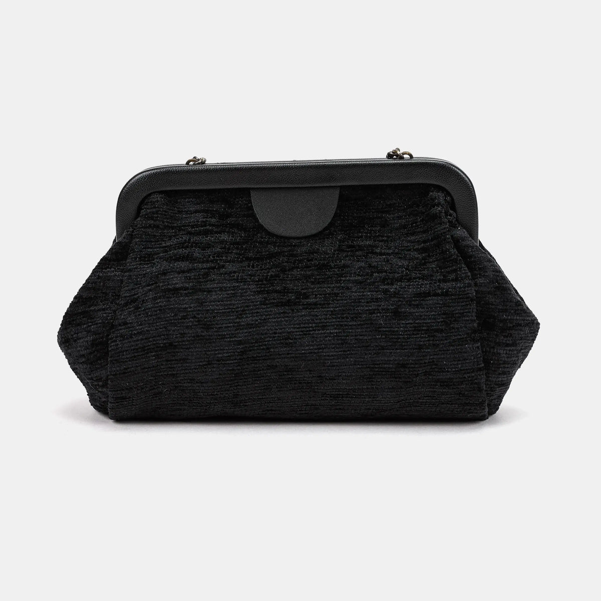 Solid Black Evening Bag Clutch Carpetbag of America back