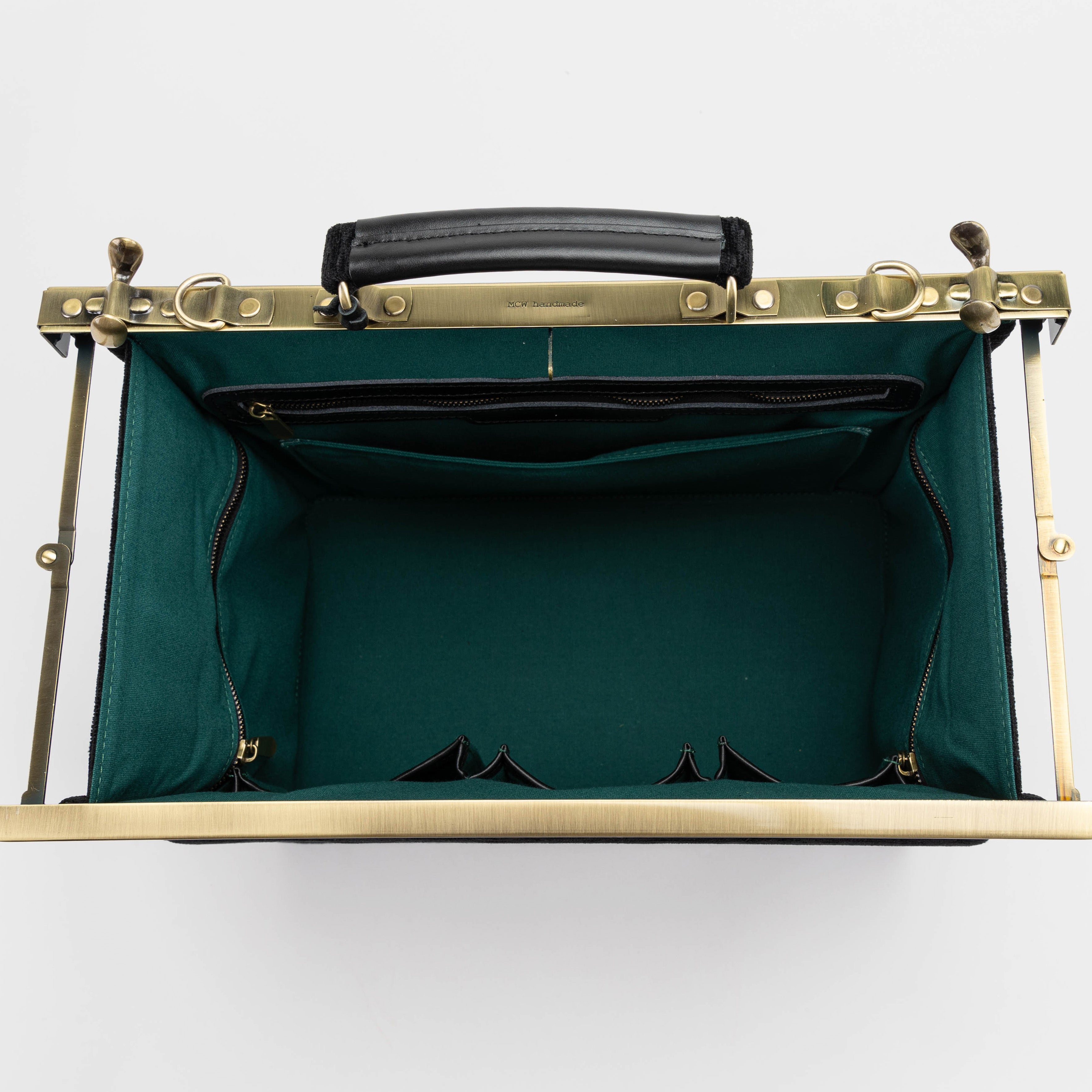 Solid Black Genevieve Carpet Gladstone Bag of America  inside