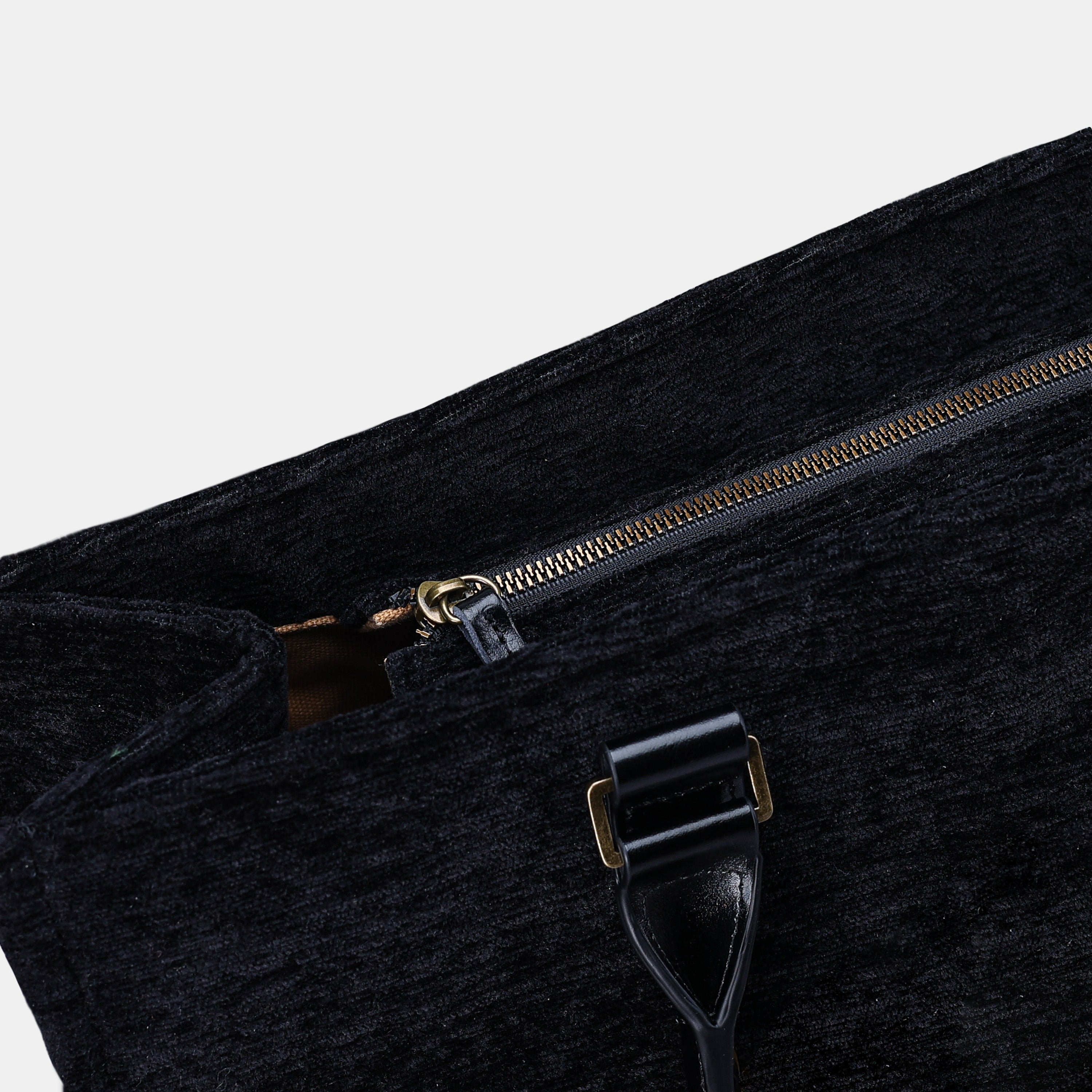 Solid Black Laptop Work Tote of America zipper