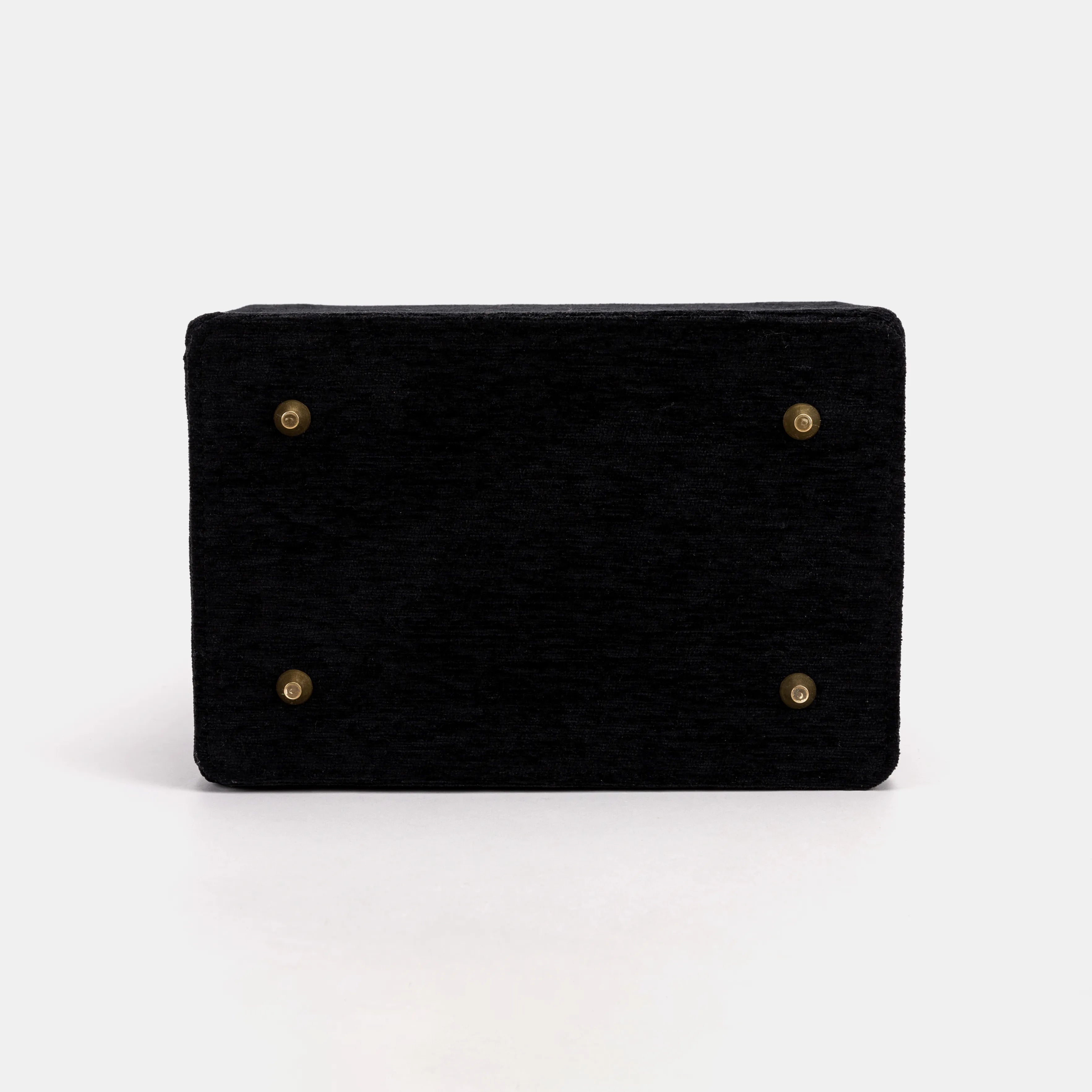 Solid Black Vivienne Carpet Purse Gladstone Bag of America bottom