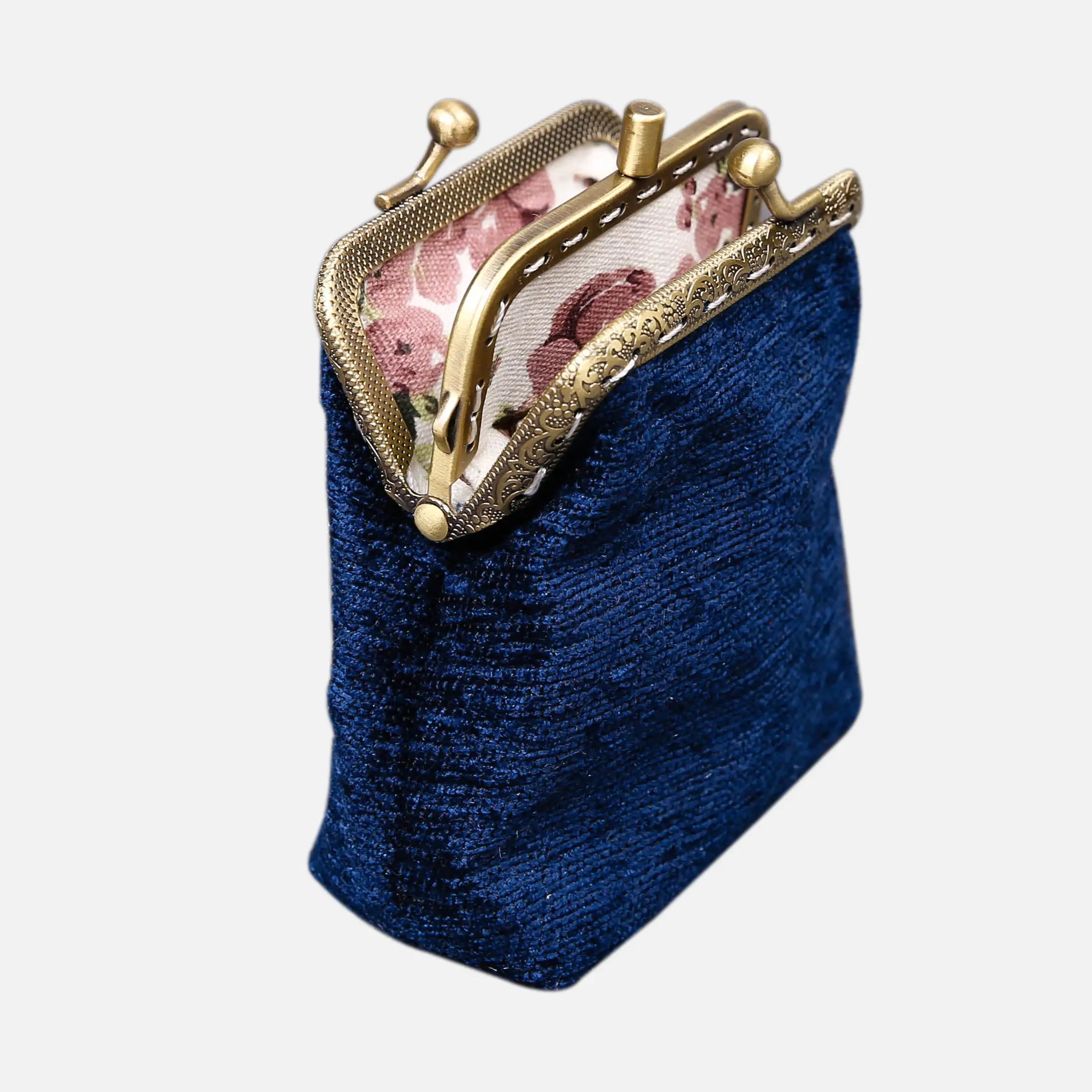 Solid Color Series Double Kiss Clasp Coin Purse of America Front side opens-2