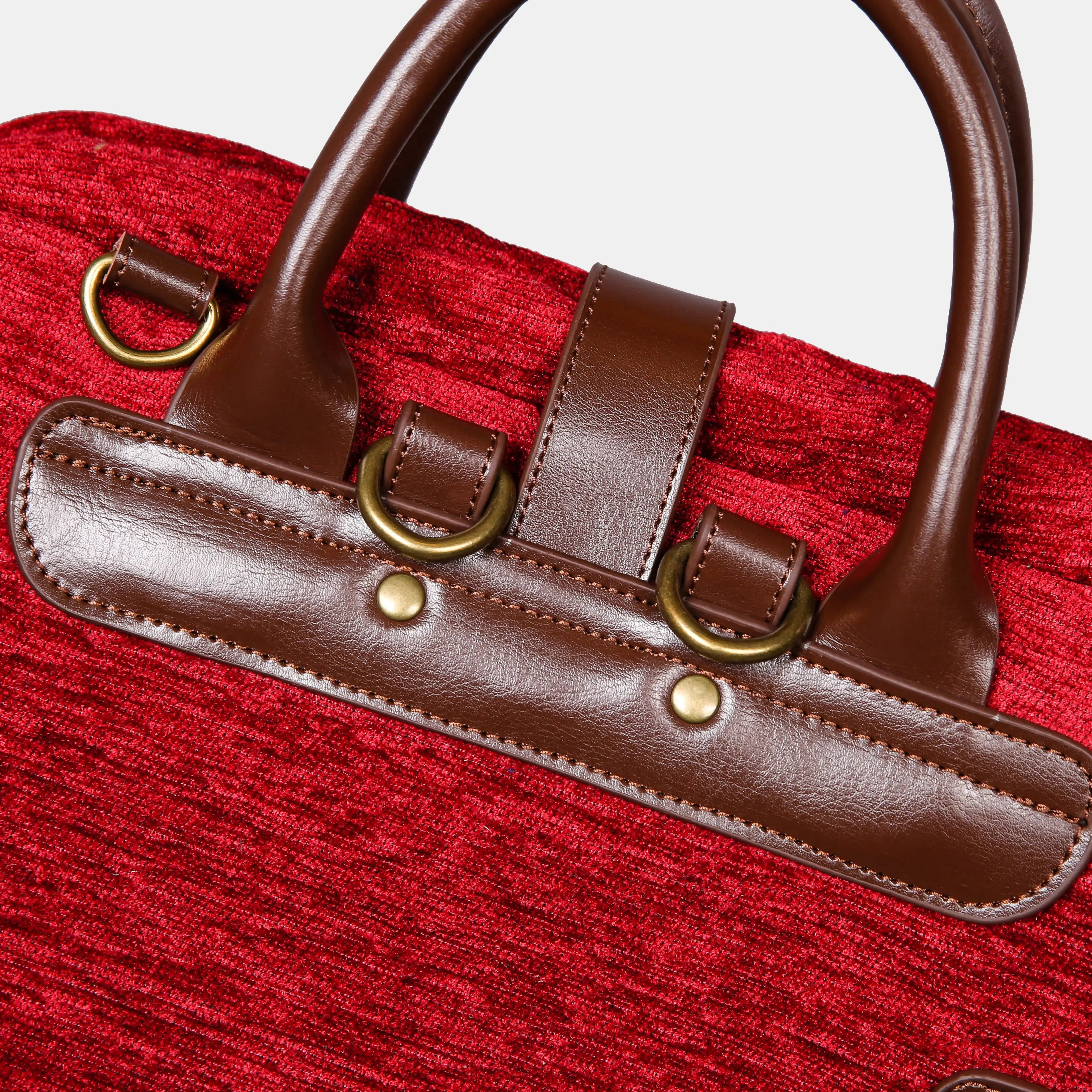 Solid Wine Carpet Laptop Backpack Carpetbag of America details