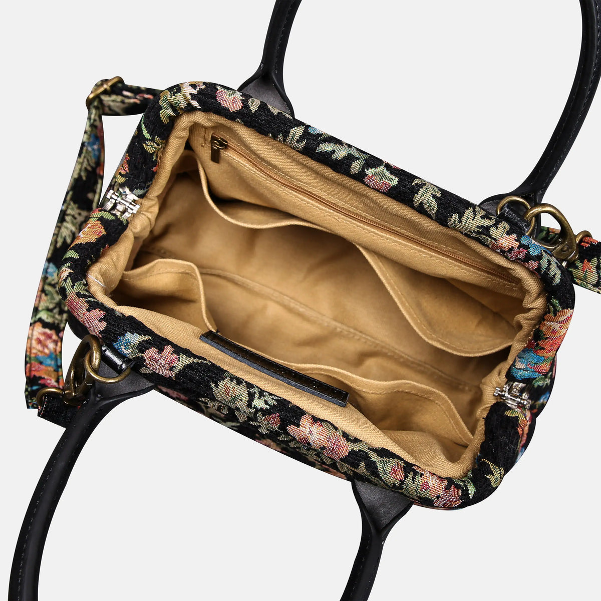 Spring Valley Black Carpet Satchel carpet bag MCW Handmade of America open