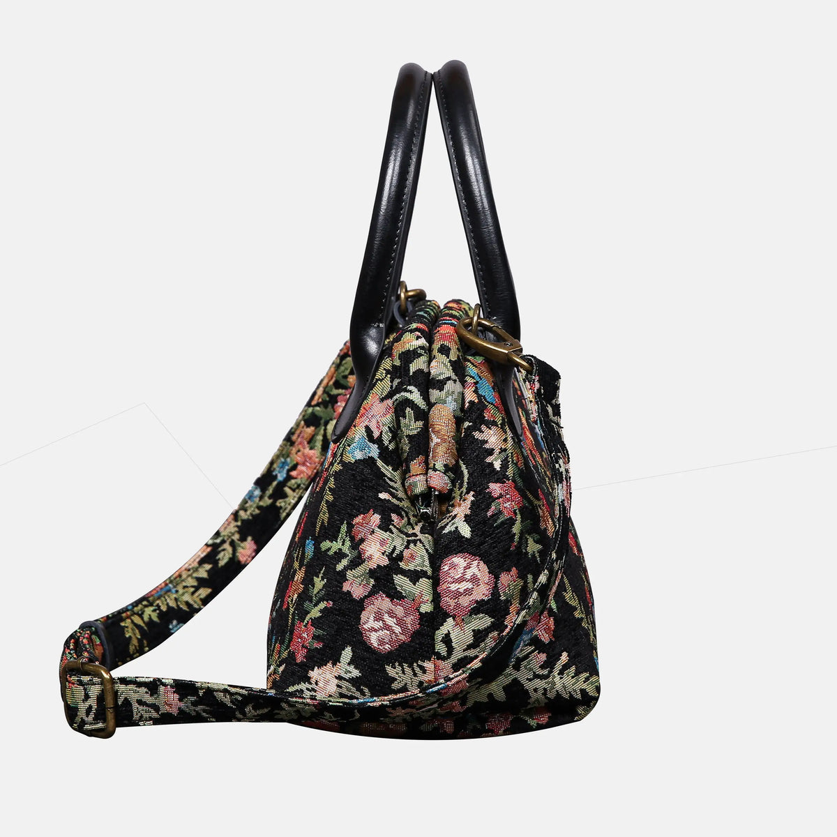 Spring Valley Black Carpet Satchel carpet bag MCW Handmade of America side