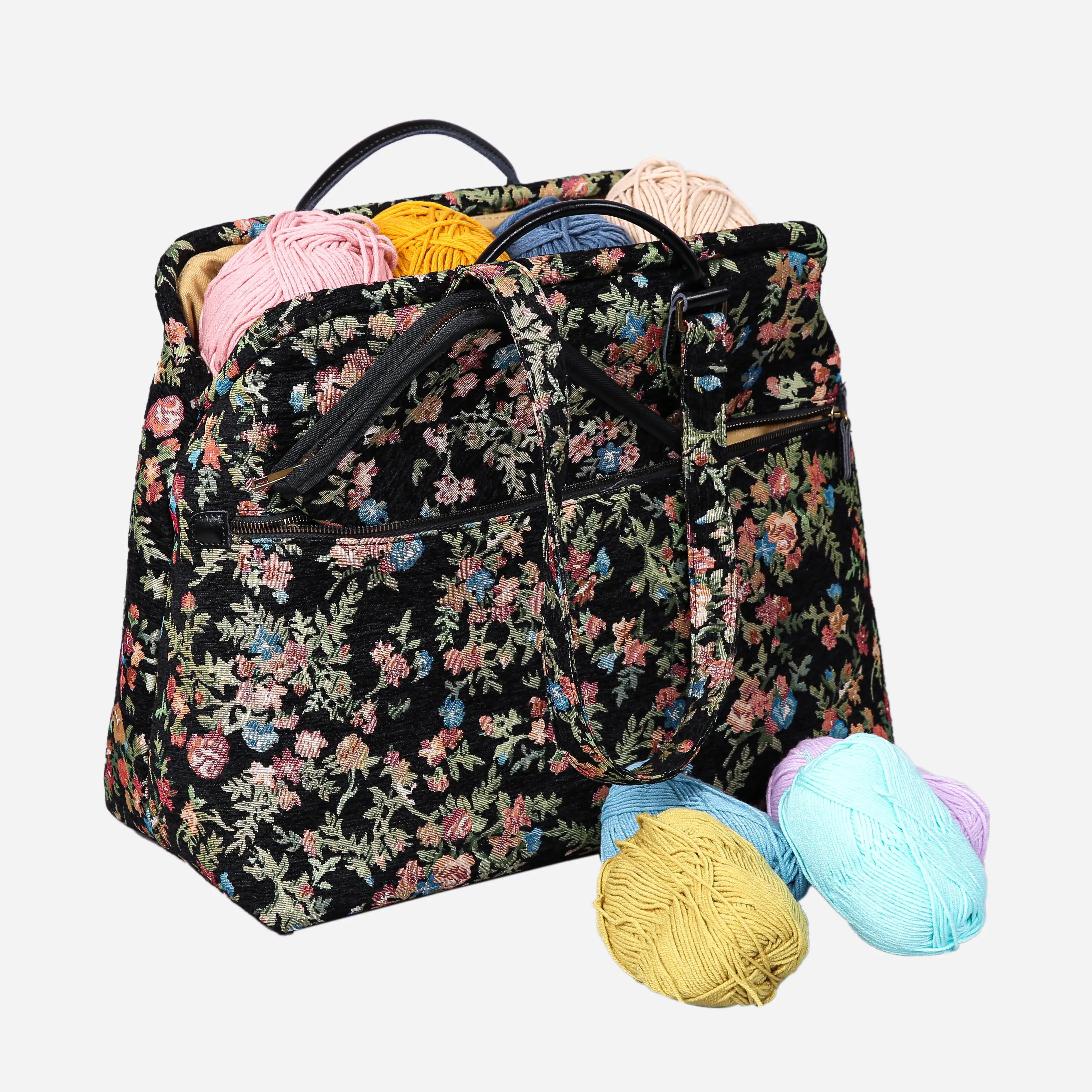 Spring Valley Black Knitting Project Bag of America-with needle case