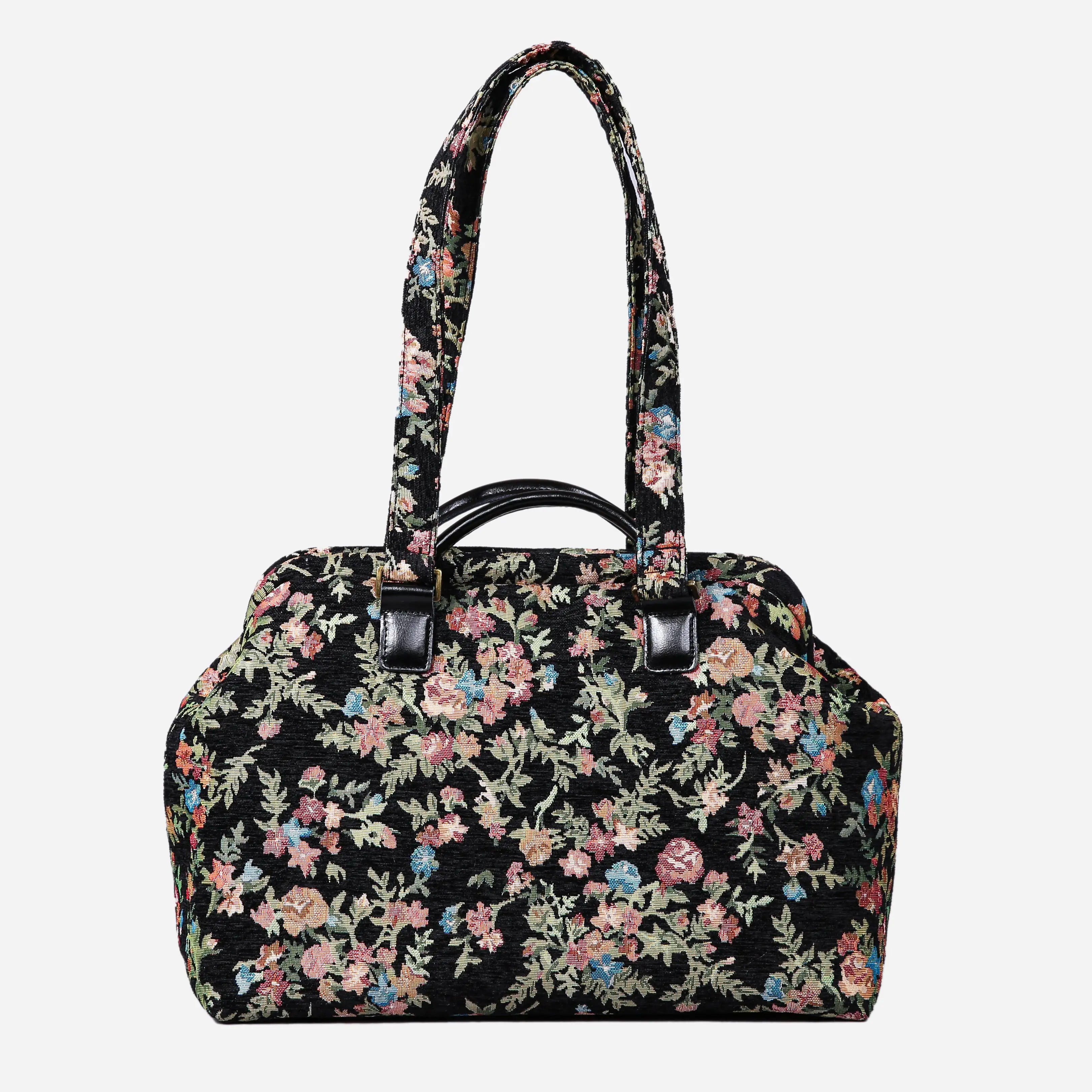 Spring Valley Black Knitting Project Bag  of America-with shoulder strap