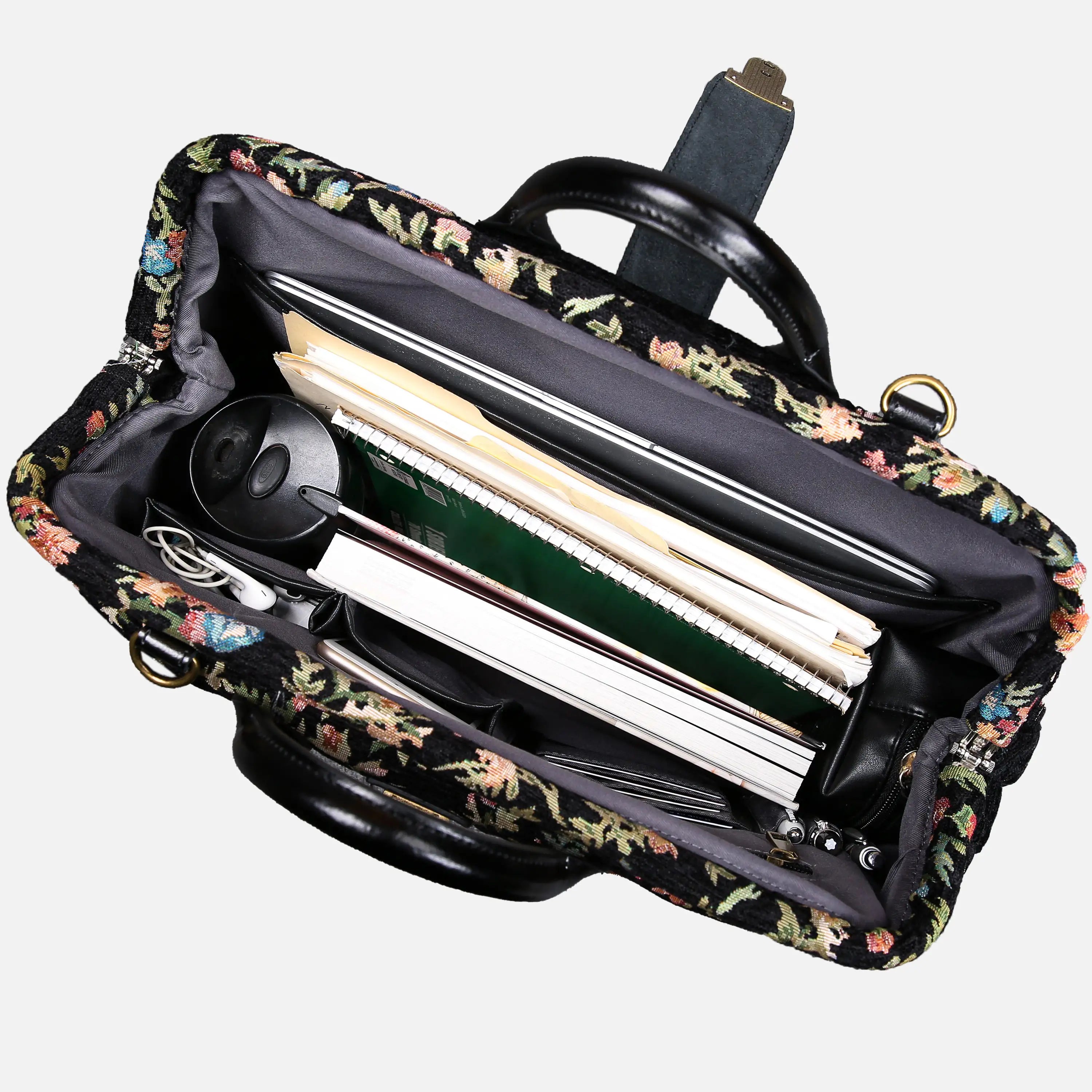 Spring Valley Black Laptop Work Bag carpet bag of America in use