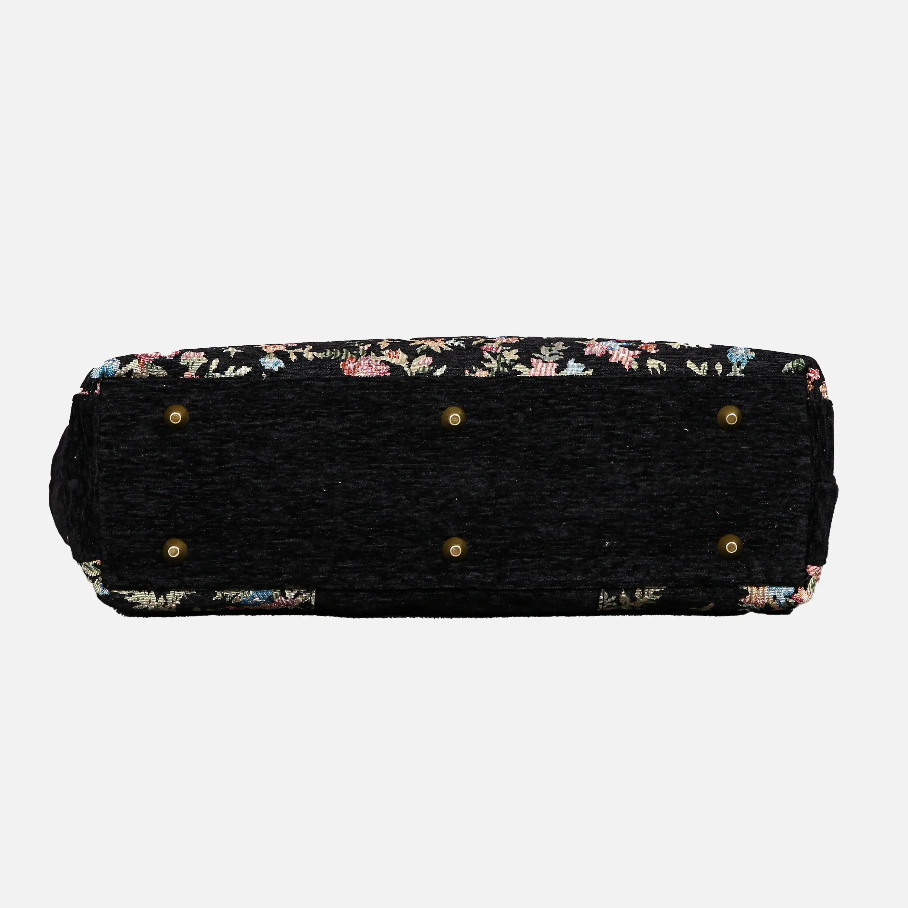 Spring Valley Black Laptop Work Bag carpet bag of America bottom